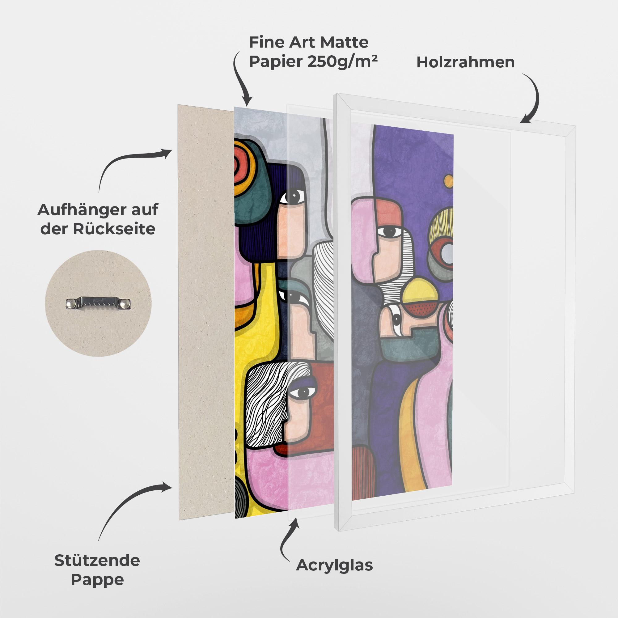 Gerahmte Poster Abstract Looking Eyes mockup 1