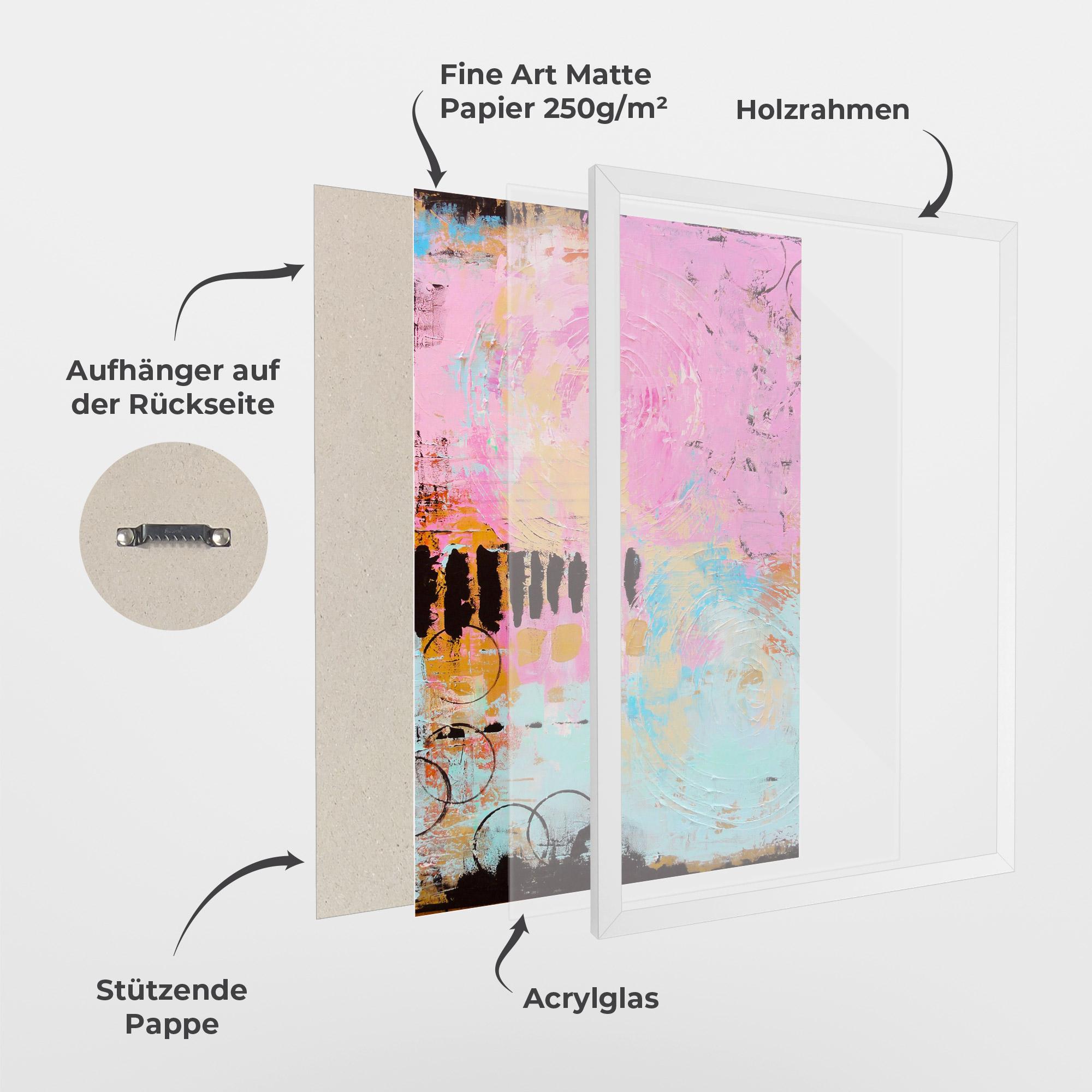 Gerahmte Poster Abstract Pink Circle mockup 1