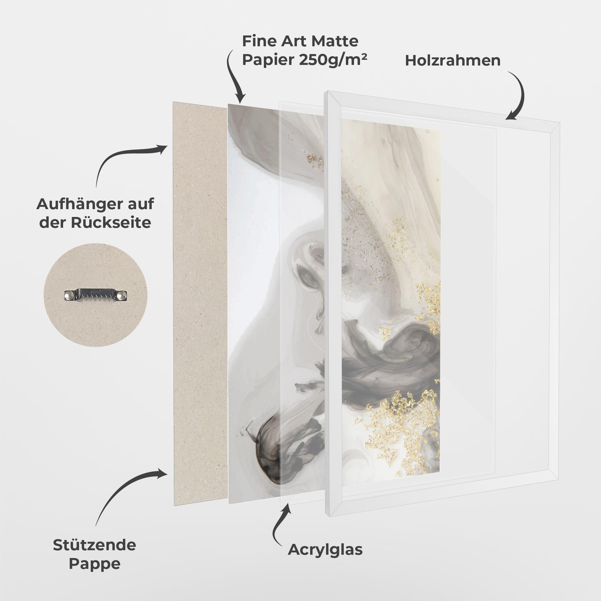 Gerahmte Poster Gold Glitter Watercolor mockup 1