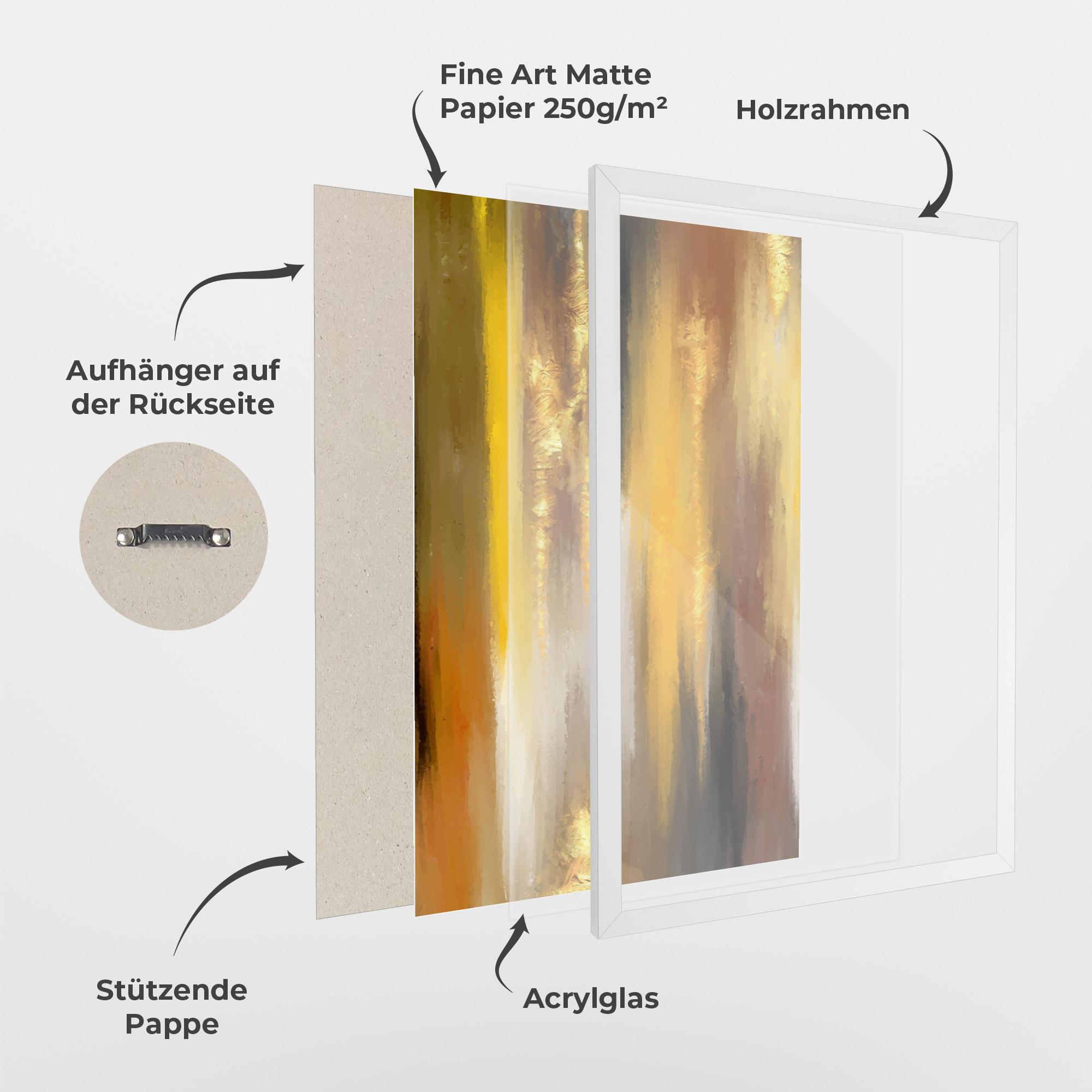 Gerahmte Poster Golden Brown Art mockup 1