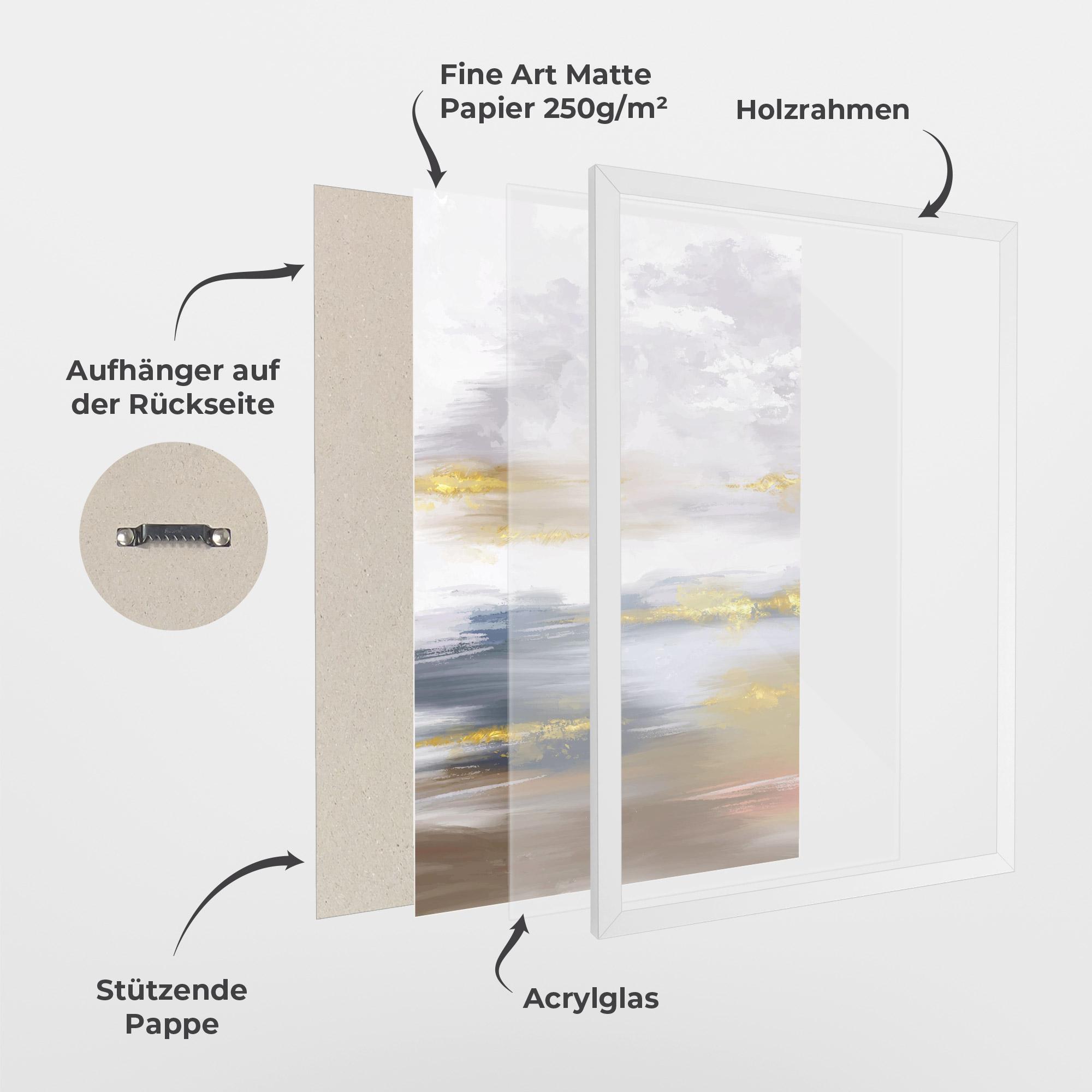 Gerahmte Poster Messy Gold Art mockup 1