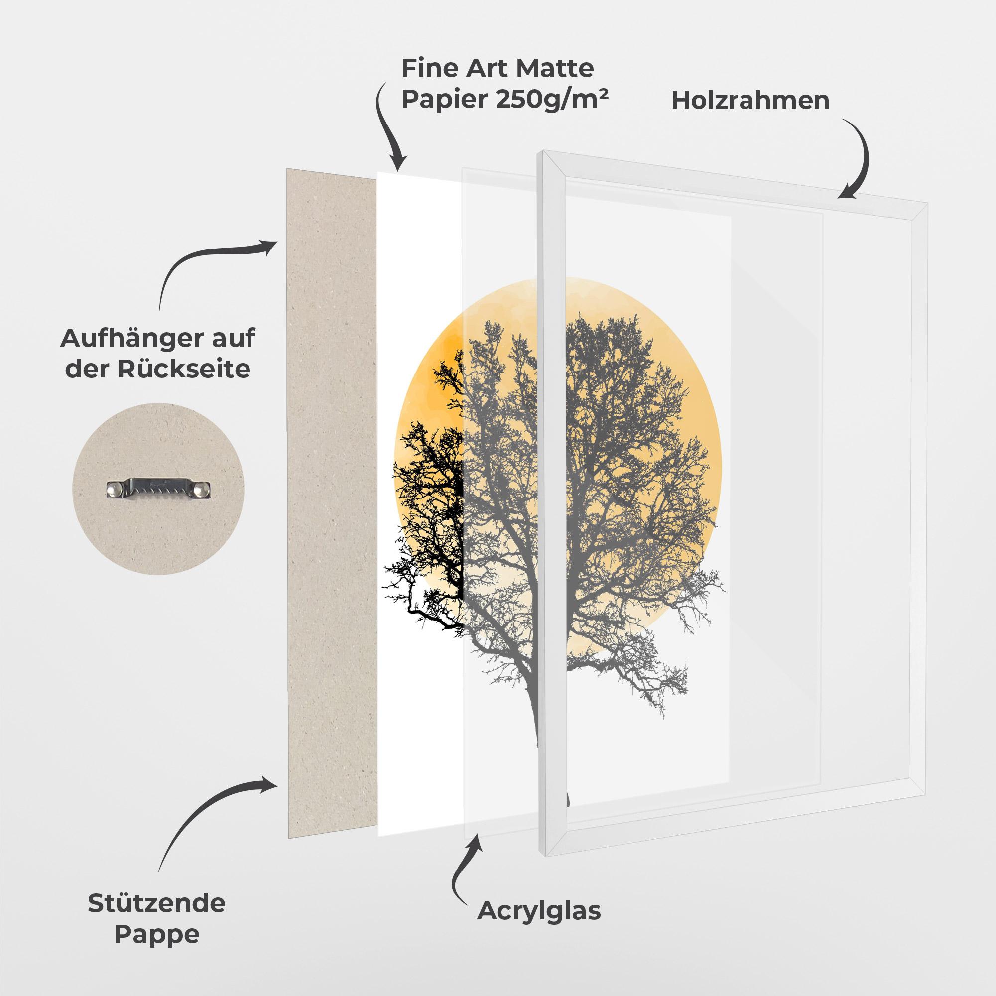 Gerahmte Poster Orange Sun 01 mockup 1