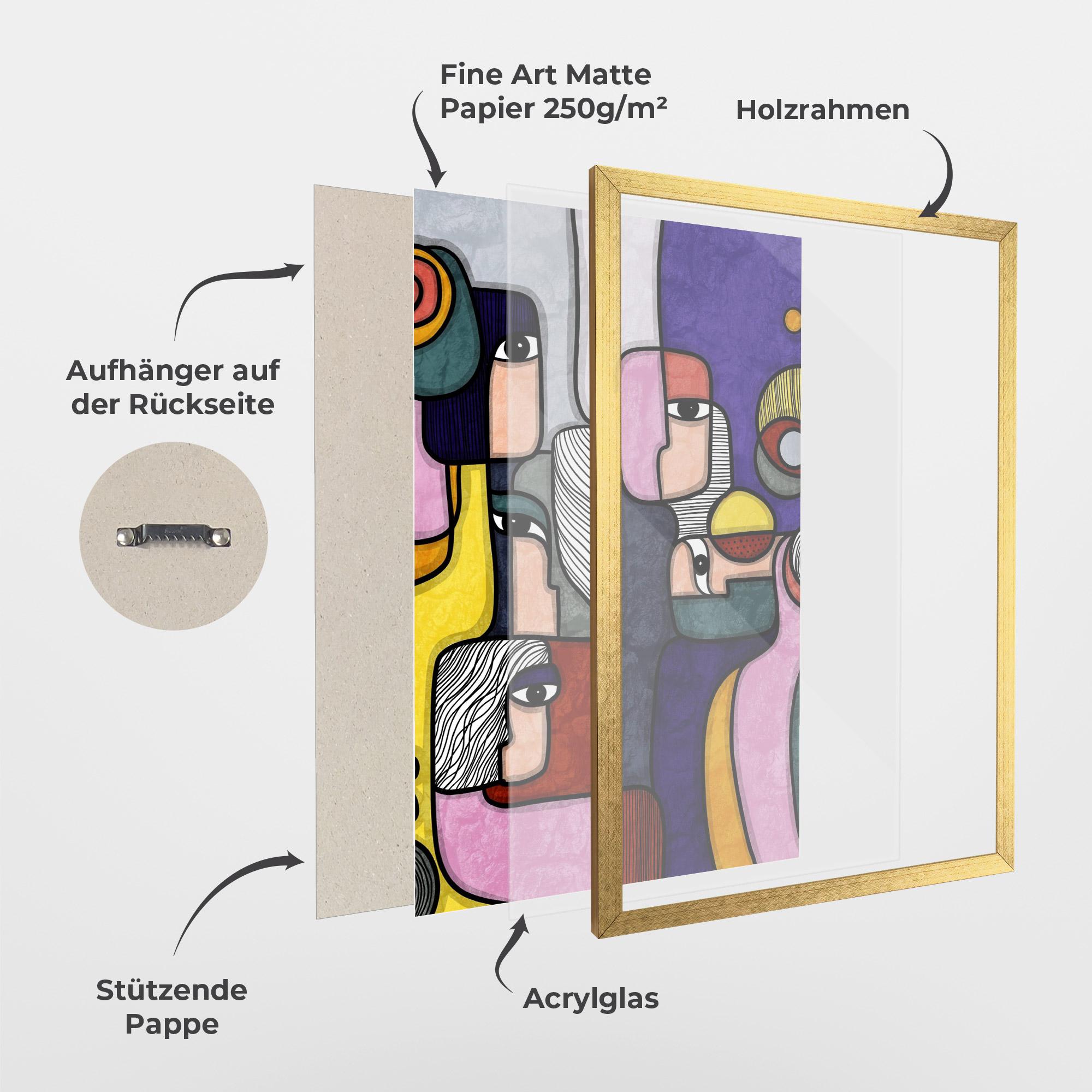 Gerahmte Poster Abstract Looking Eyes mockup 1