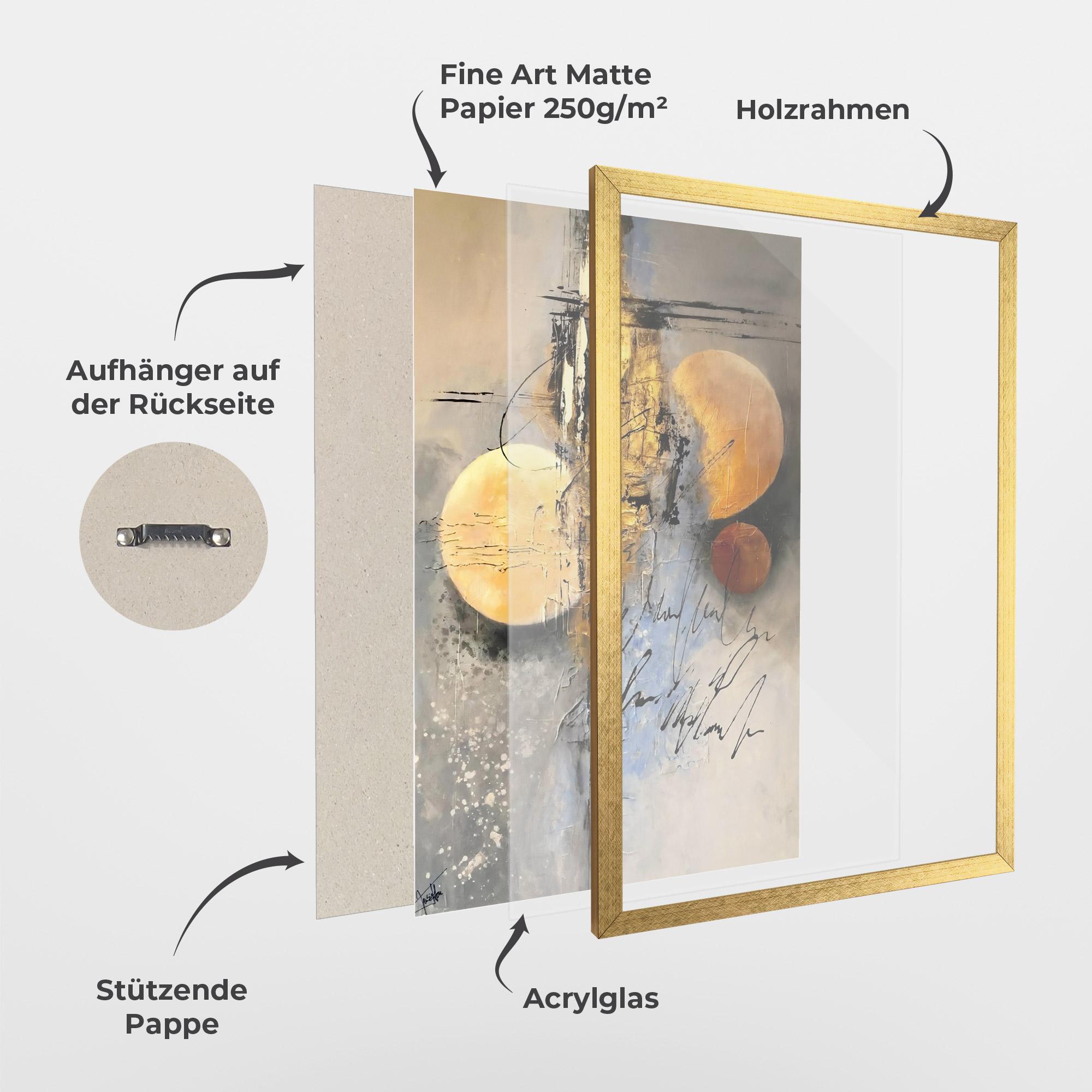 Gerahmte Poster Abstract Moons mockup 1