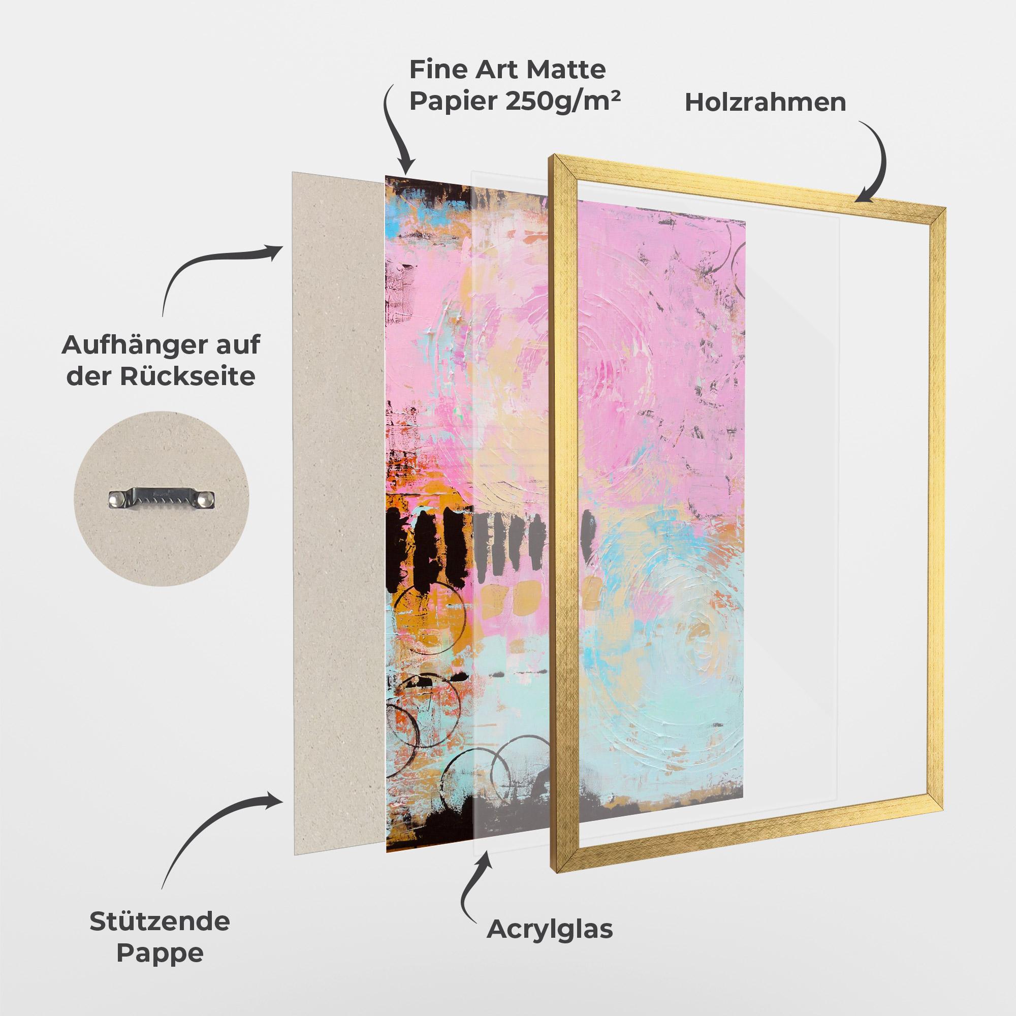 Gerahmte Poster Abstract Pink Circle mockup 1