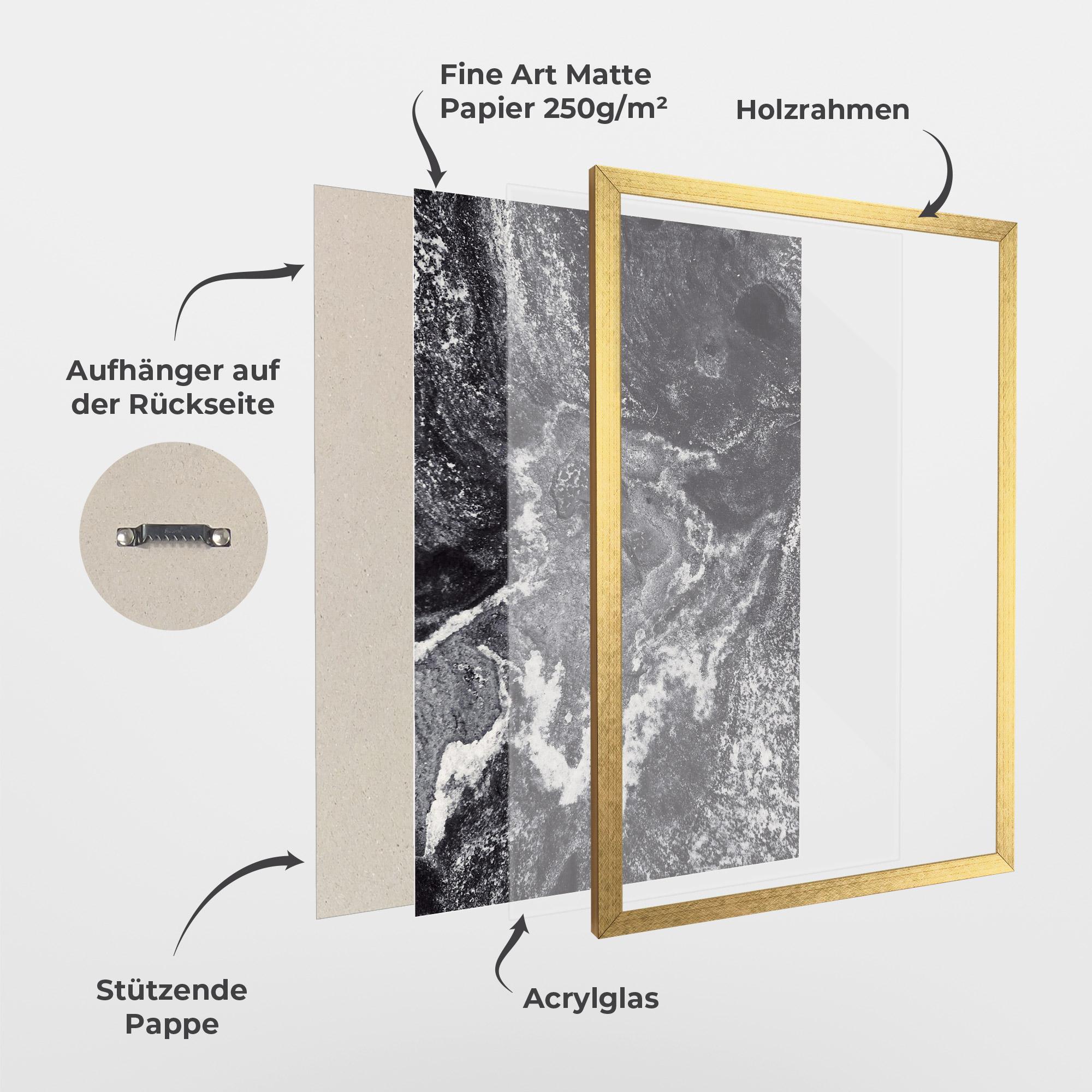 Gerahmte Poster Black And White Abstract mockup 1