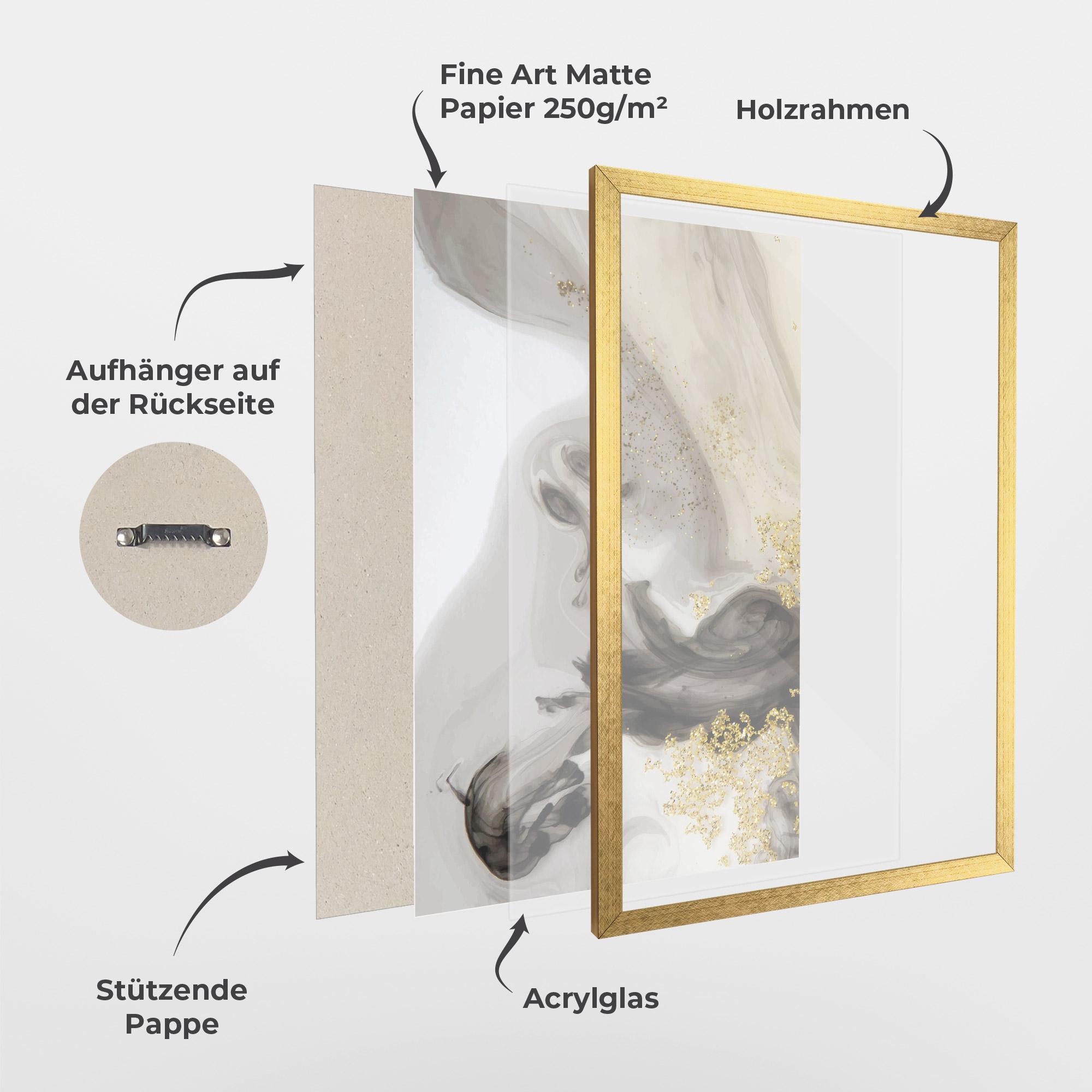 Gerahmte Poster Gold Glitter Watercolor mockup 1