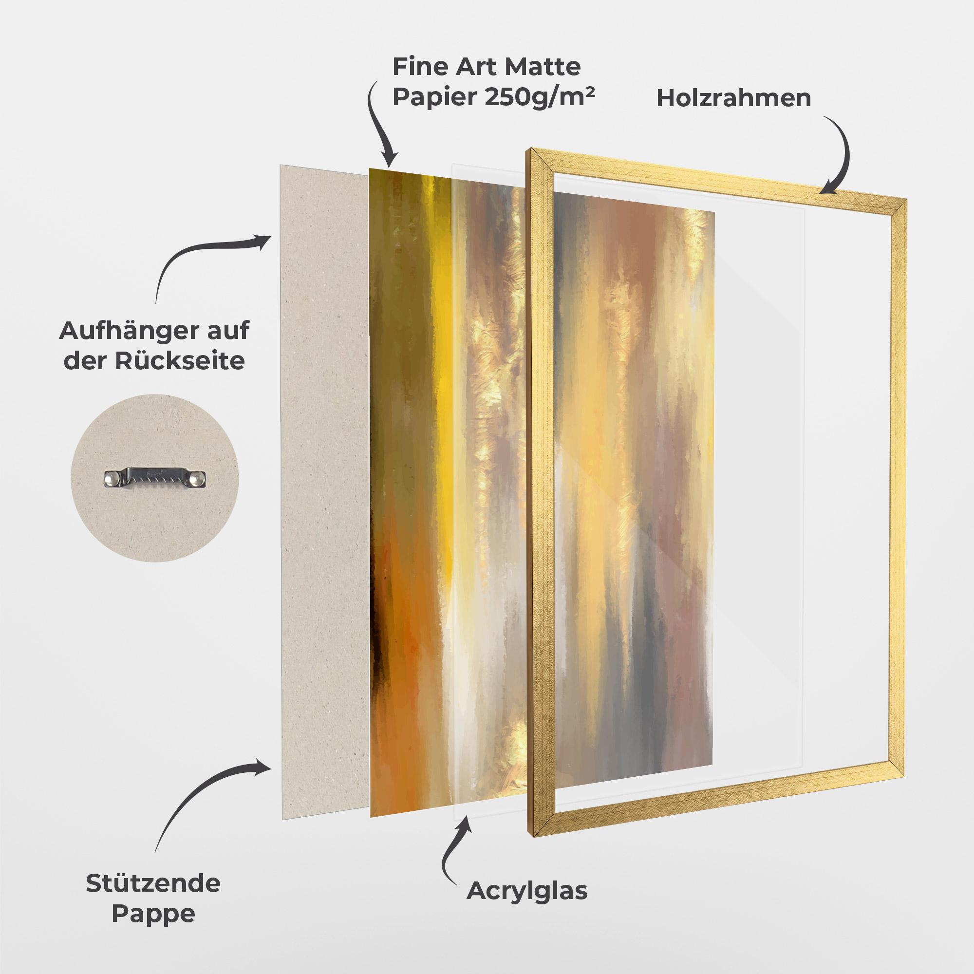 Gerahmte Poster Golden Brown Art mockup 1