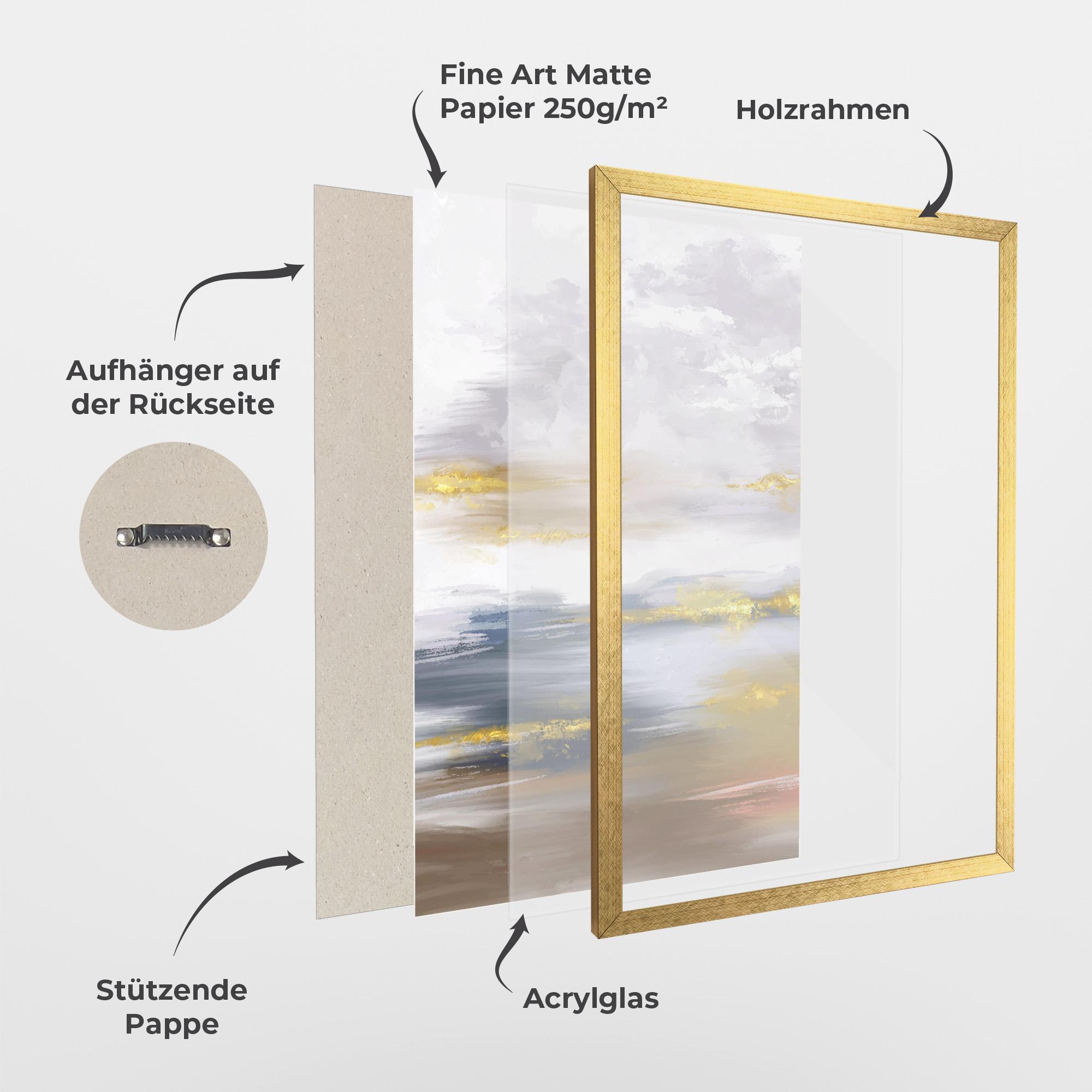 Gerahmte Poster Messy Gold Art mockup 1