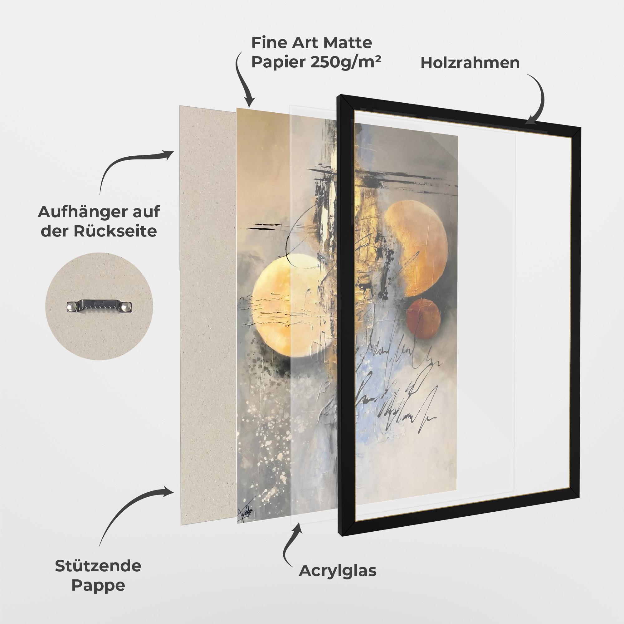 Gerahmte Poster Abstract Moons mockup 1