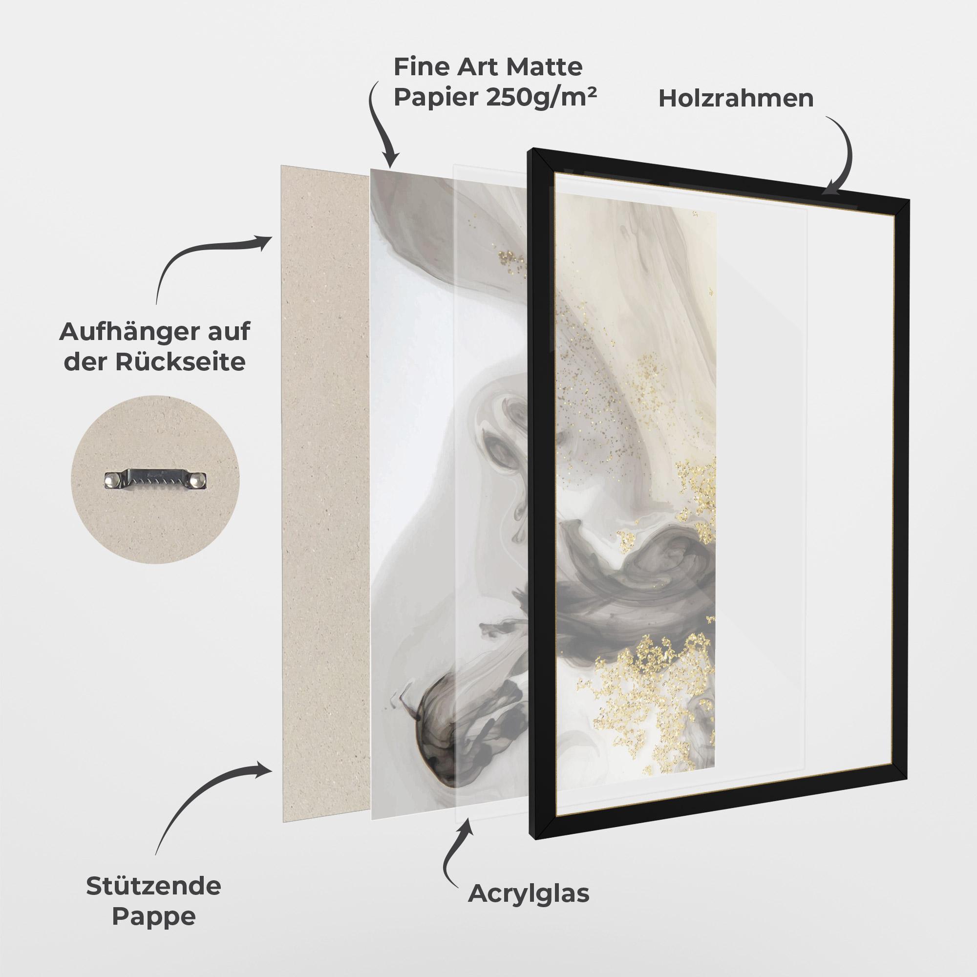 Gerahmte Poster Gold Glitter Watercolor mockup 1