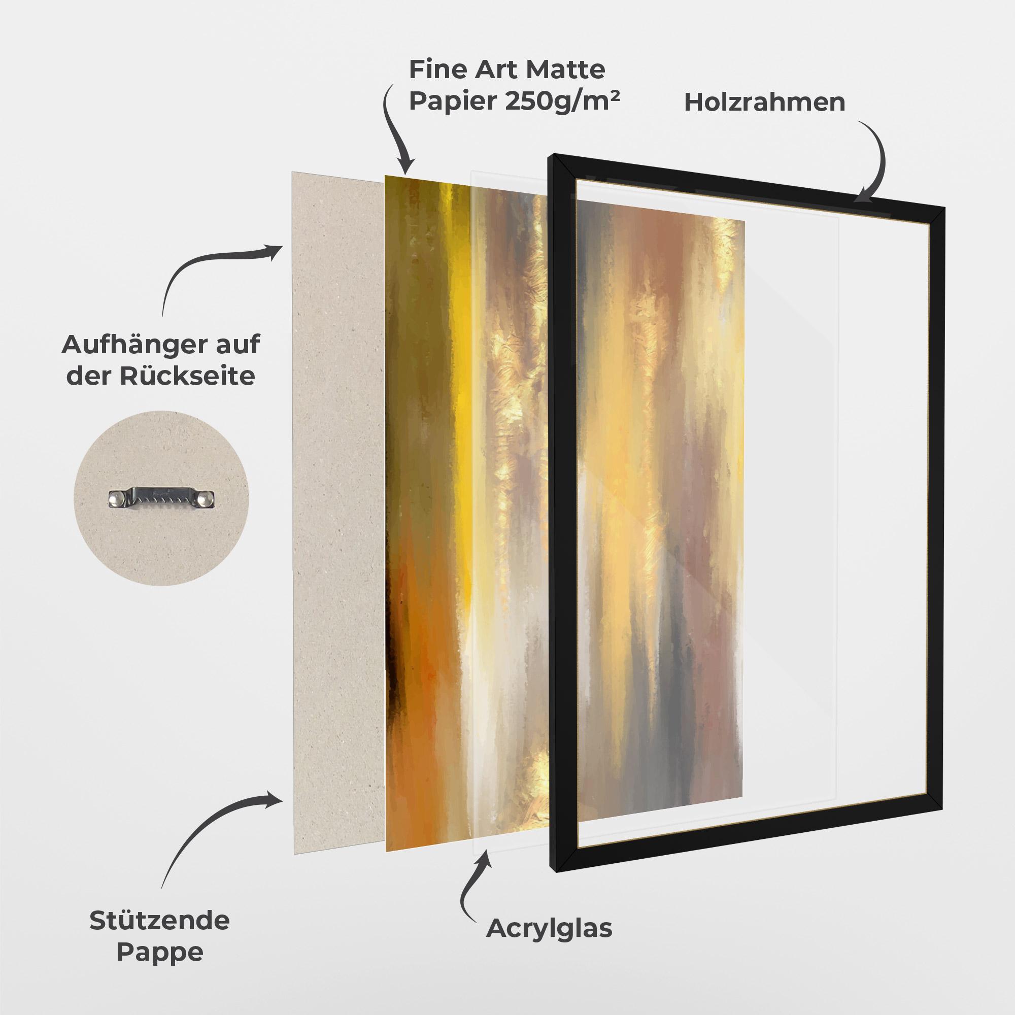 Gerahmte Poster Golden Brown Art mockup 1