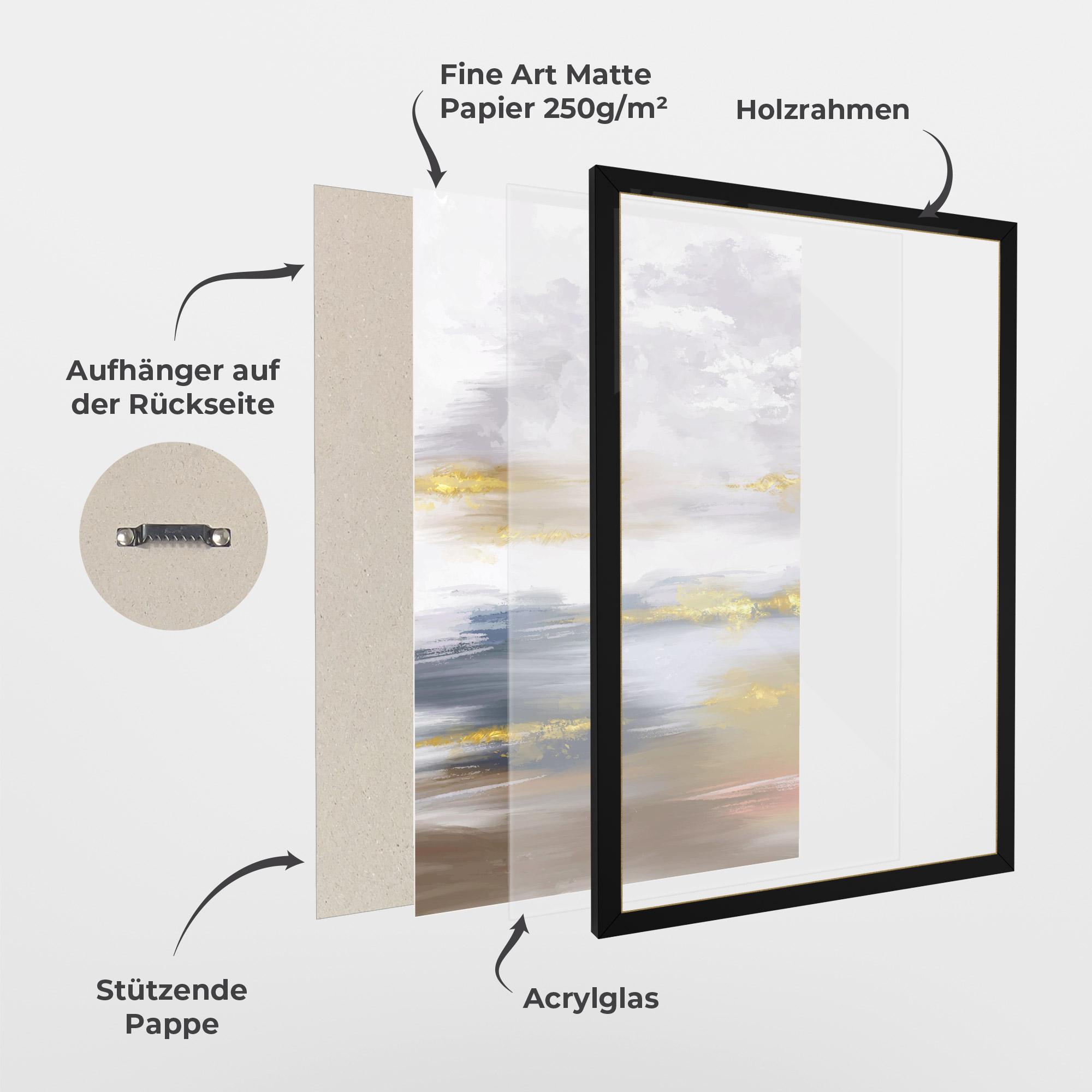 Gerahmte Poster Messy Gold Art mockup 1