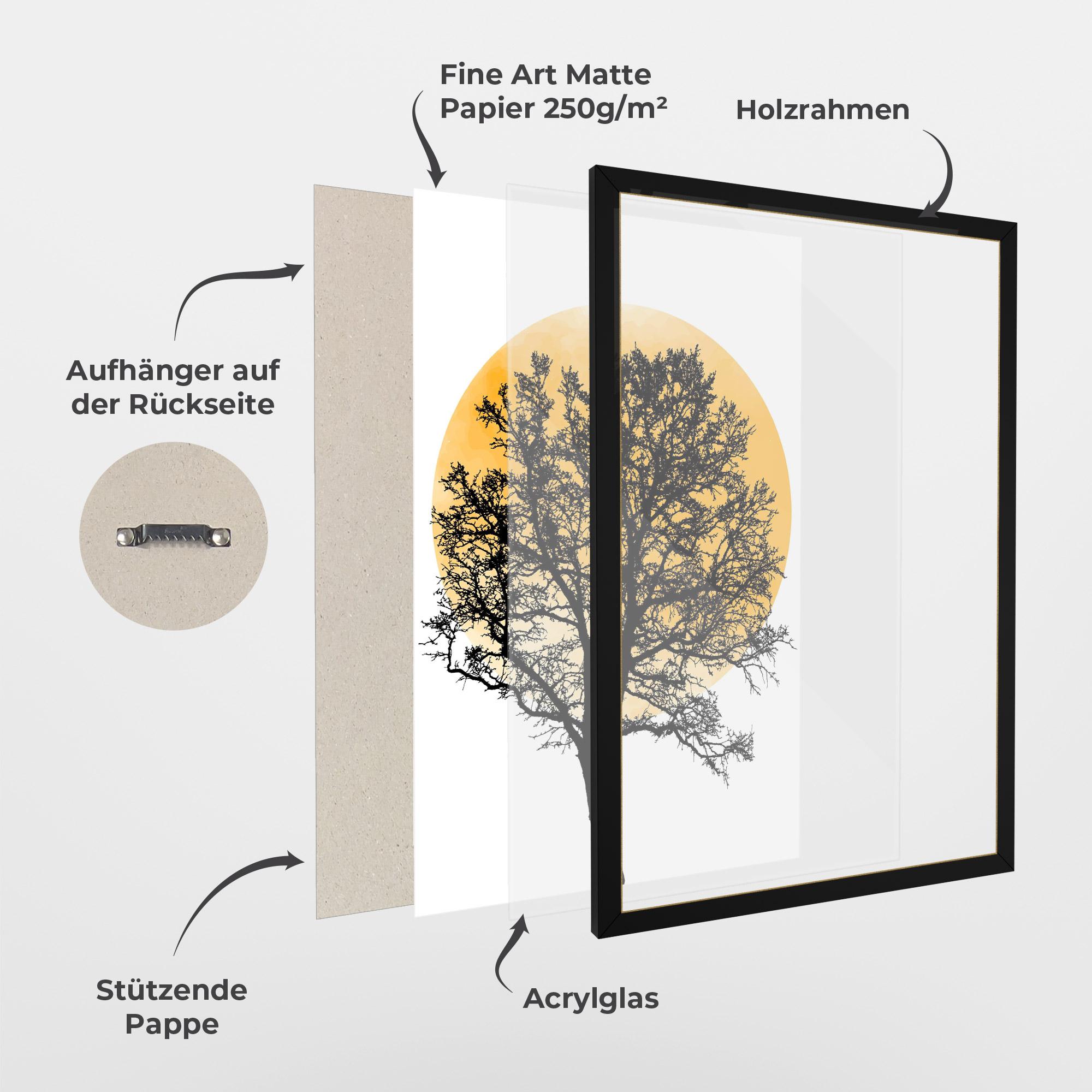 Gerahmte Poster Orange Sun 01 mockup 1