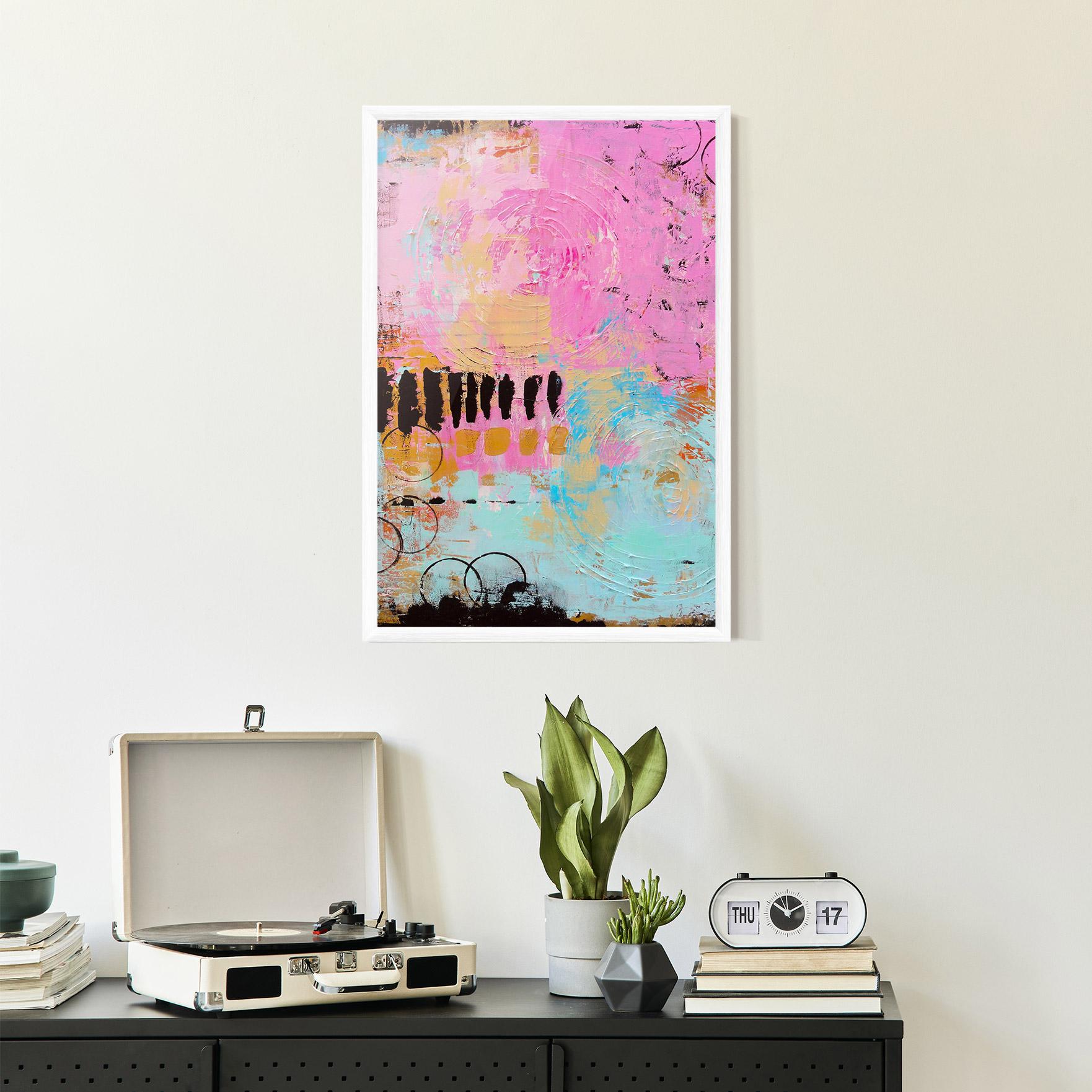 Gerahmte Poster Abstract Pink Circle mockup 2