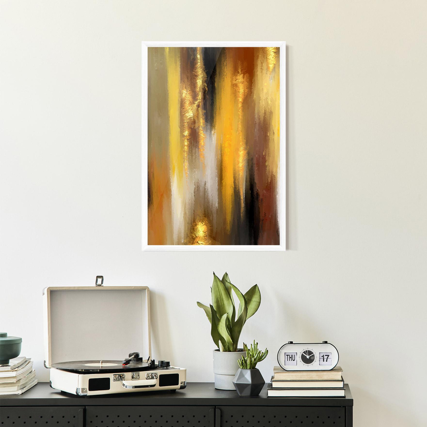 Gerahmte Poster Golden Brown Art mockup 2