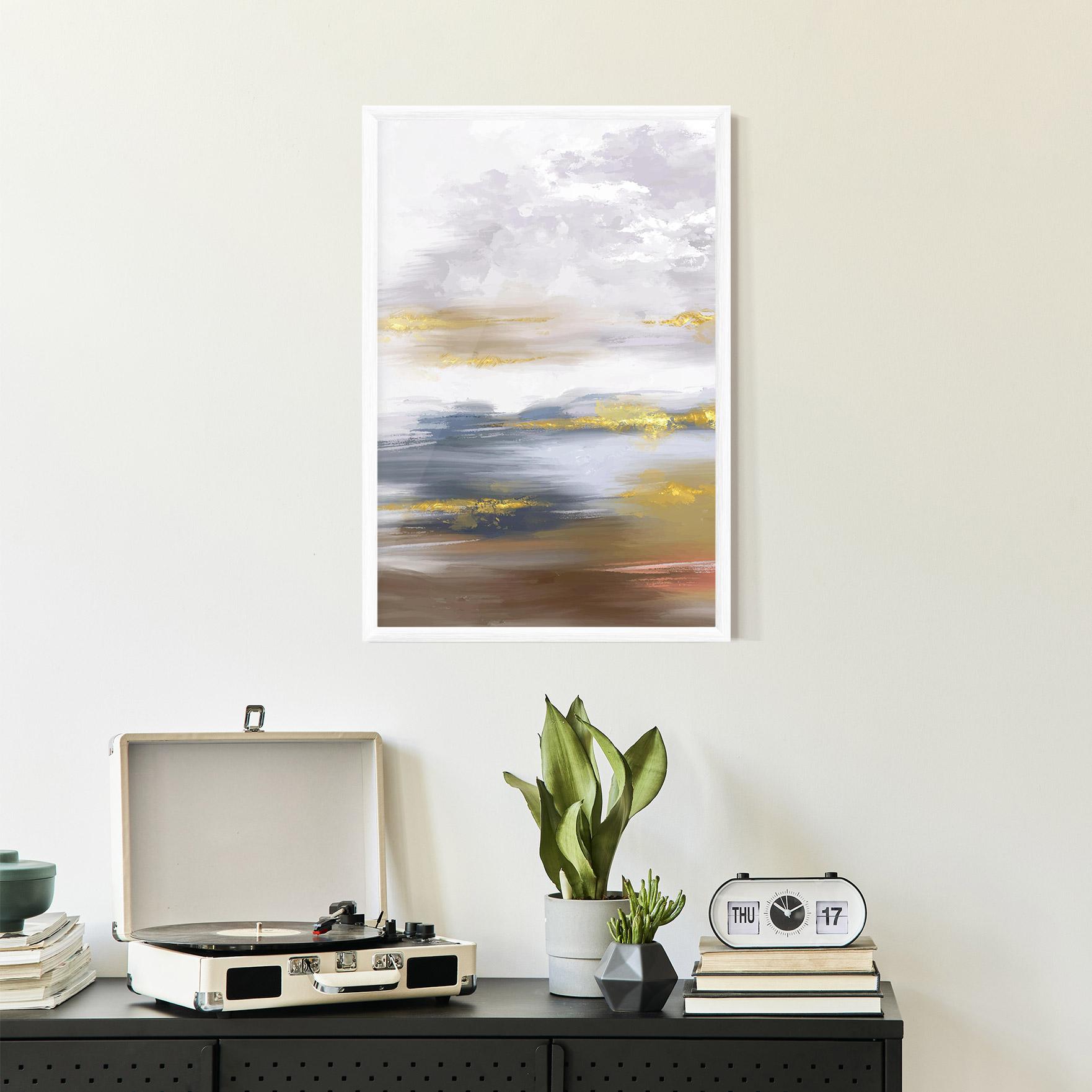 Gerahmte Poster Messy Gold Art mockup 2