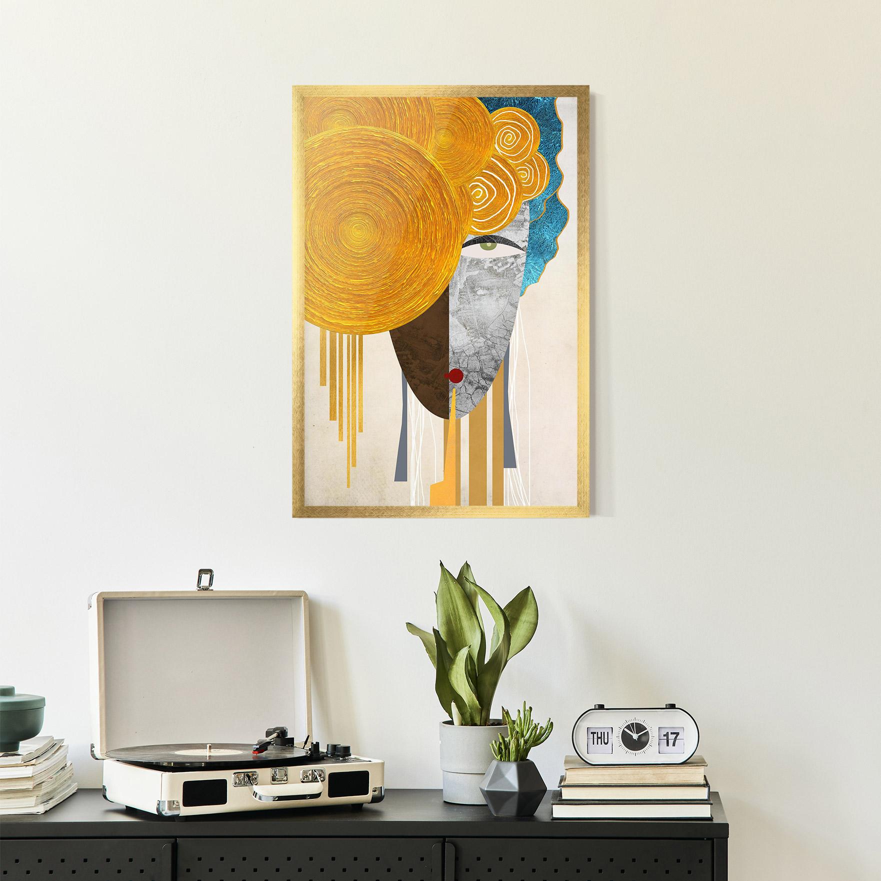 Gerahmte Poster Abstract Grey Face 1 mockup 2