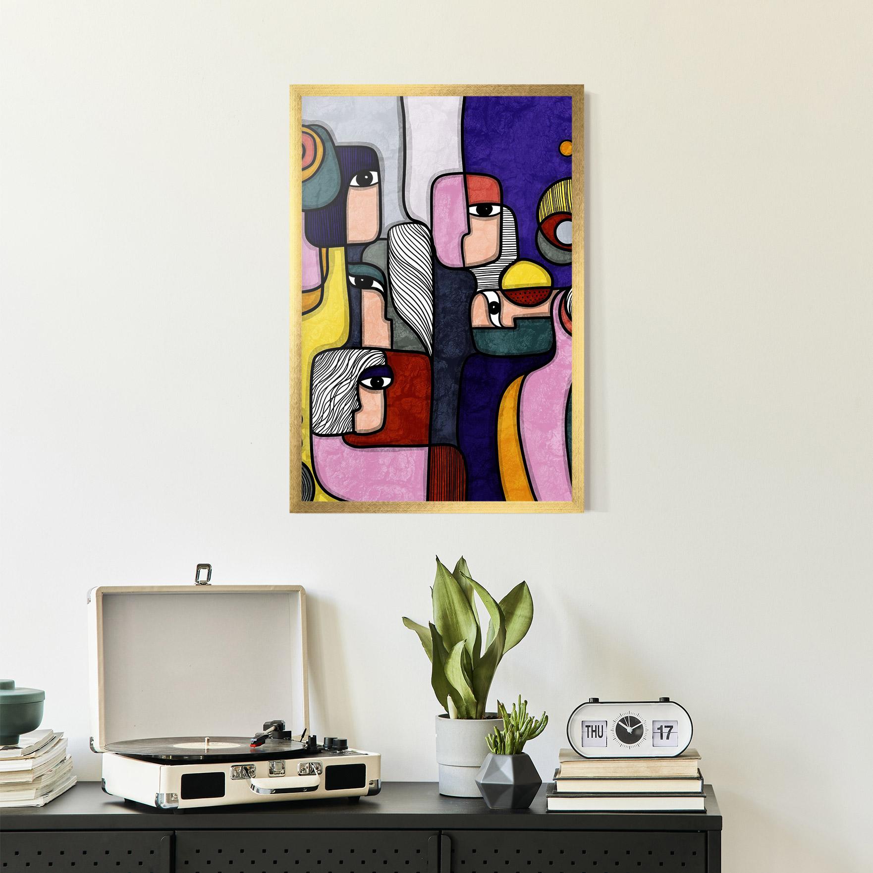 Gerahmte Poster Abstract Looking Eyes mockup 2