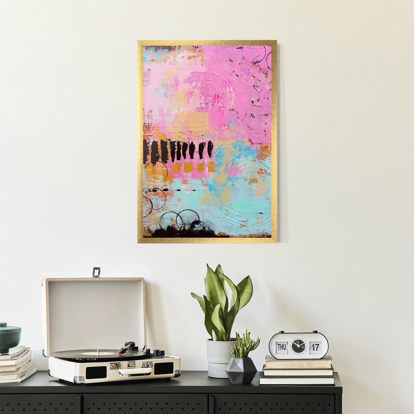 Gerahmte Poster Abstract Pink Circle mockup 2