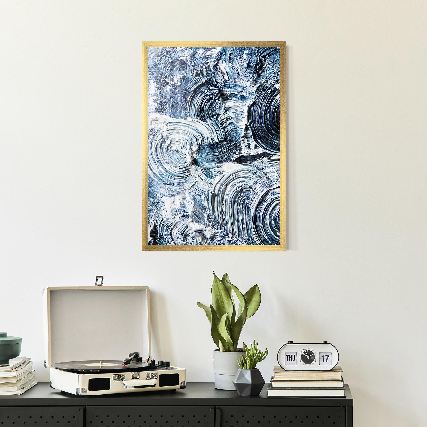 Gerahmte Poster Cream Textured Painting mockup 2