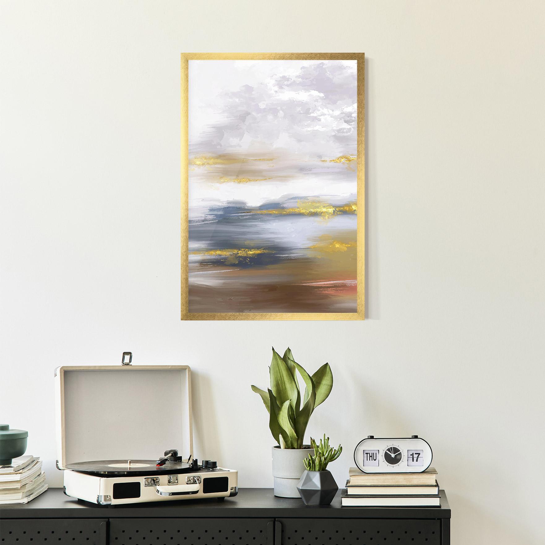 Gerahmte Poster Messy Gold Art mockup 2