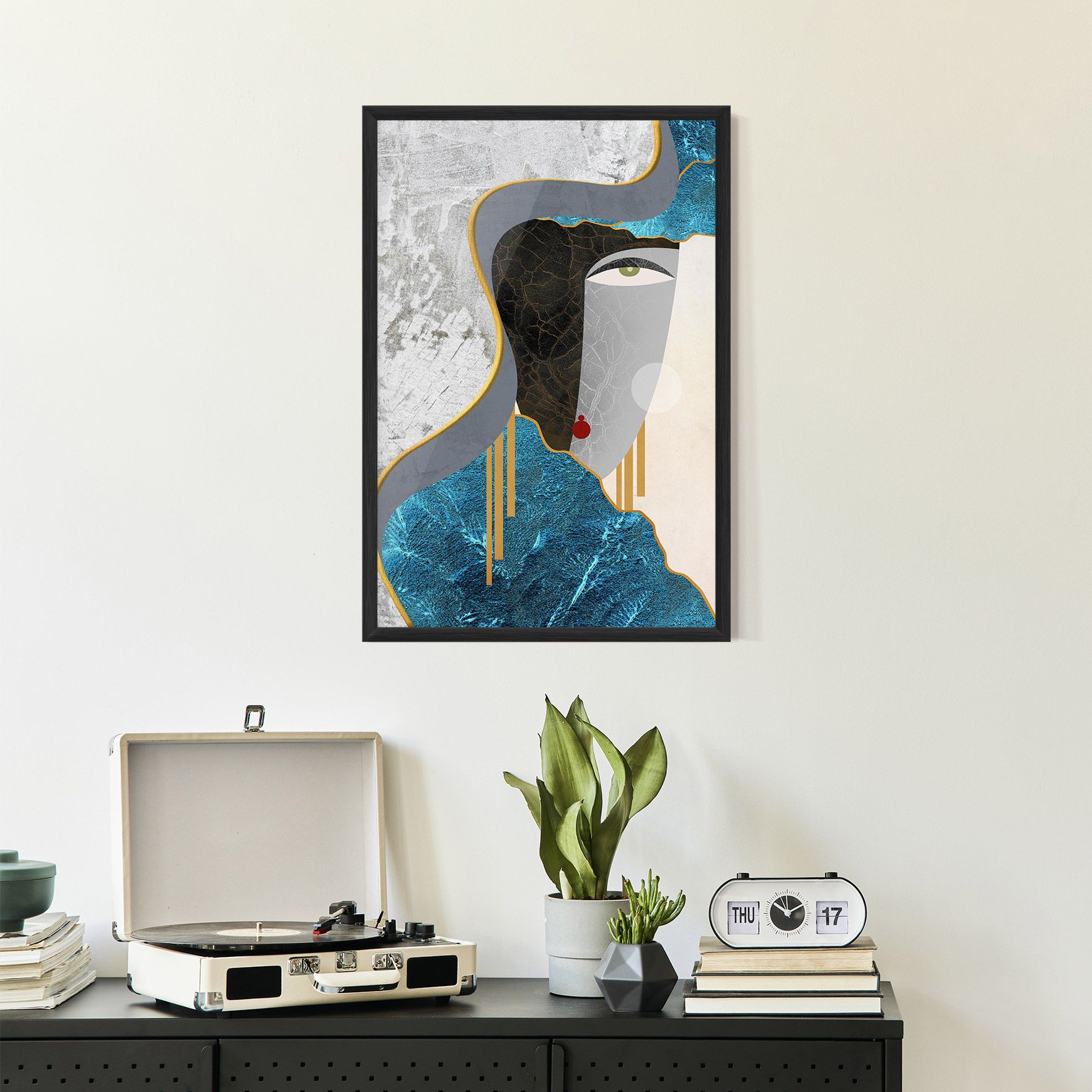 Abstract Blue Face mockup 2