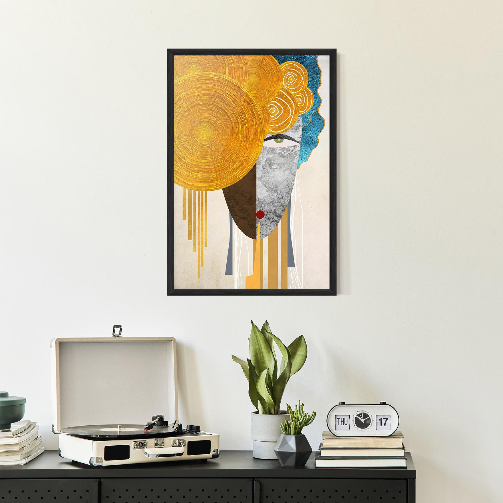 Gerahmte Poster Abstract Grey Face 1 mockup 2