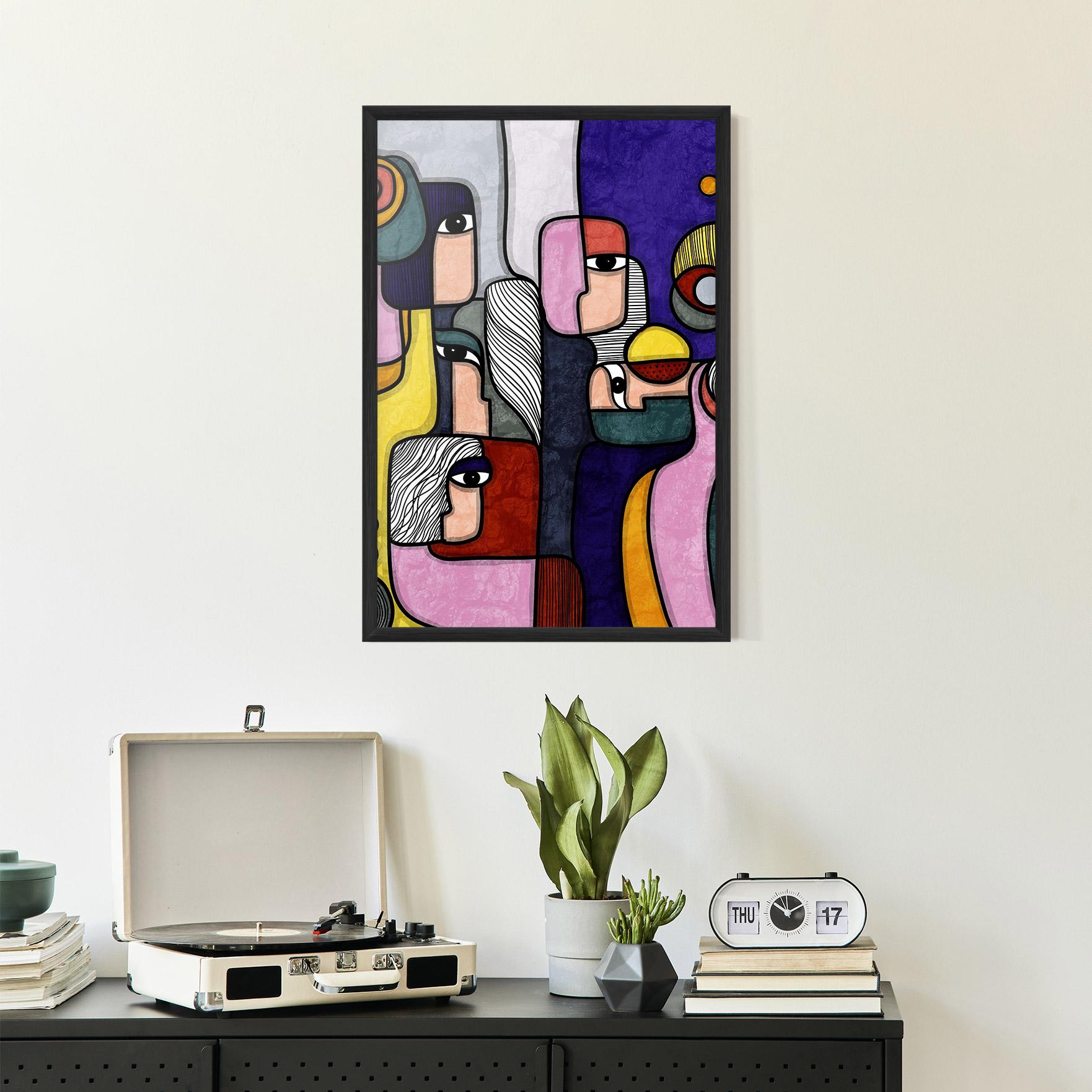 Gerahmte Poster Abstract Looking Eyes mockup 2