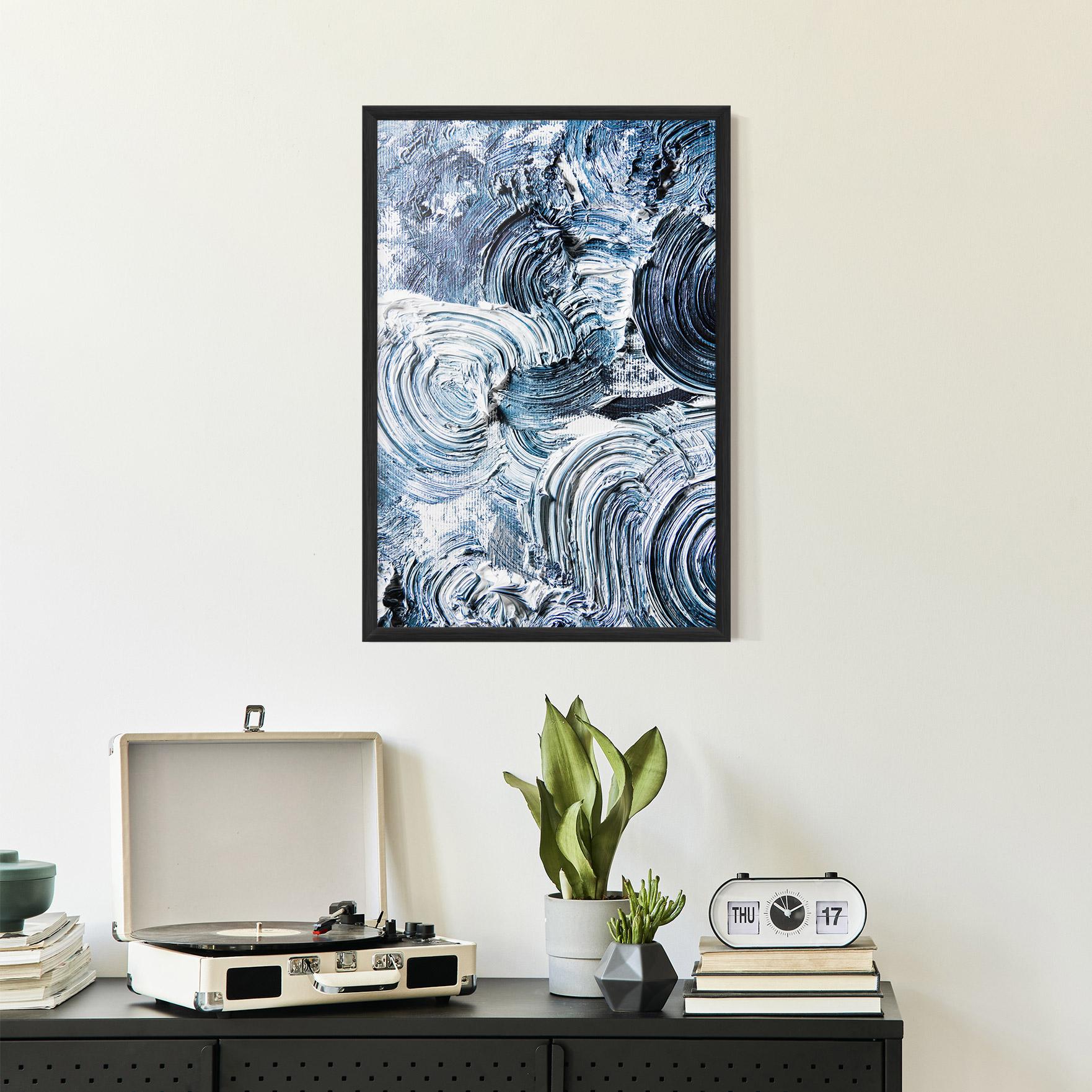 Gerahmte Poster Cream Textured Painting mockup 2