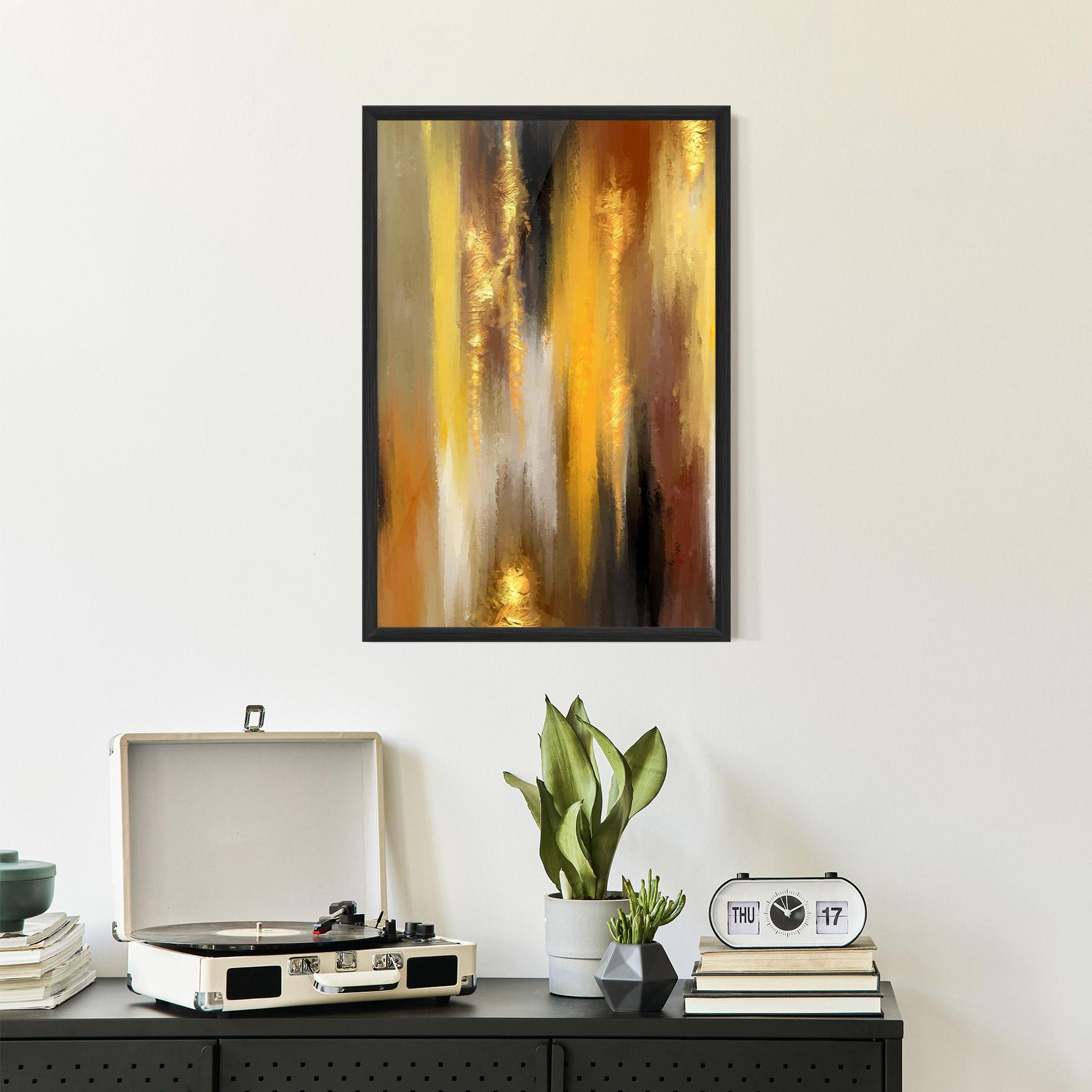 Gerahmte Poster Golden Brown Art mockup 2