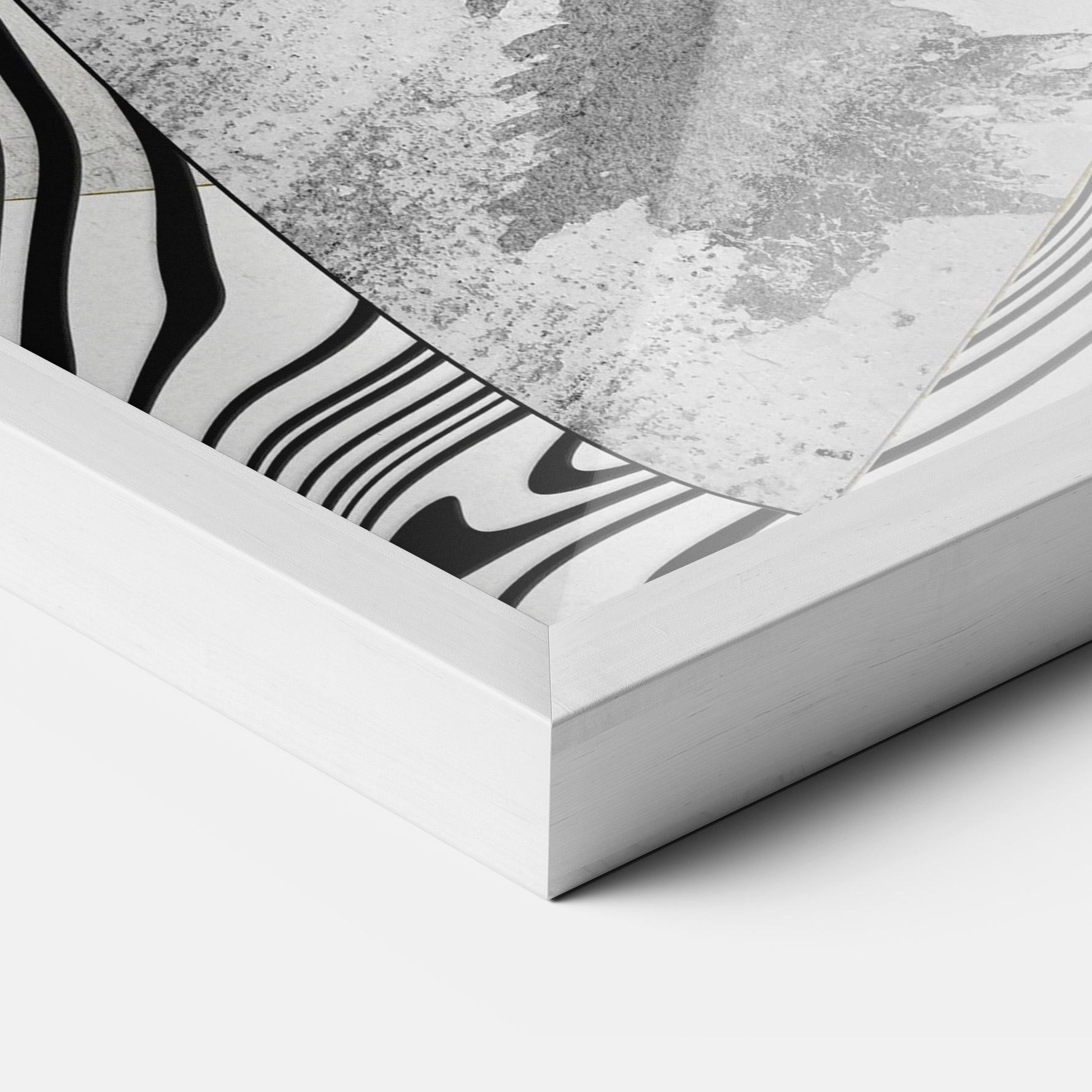 Gerahmte Poster Abstract Black Lines mockup 3