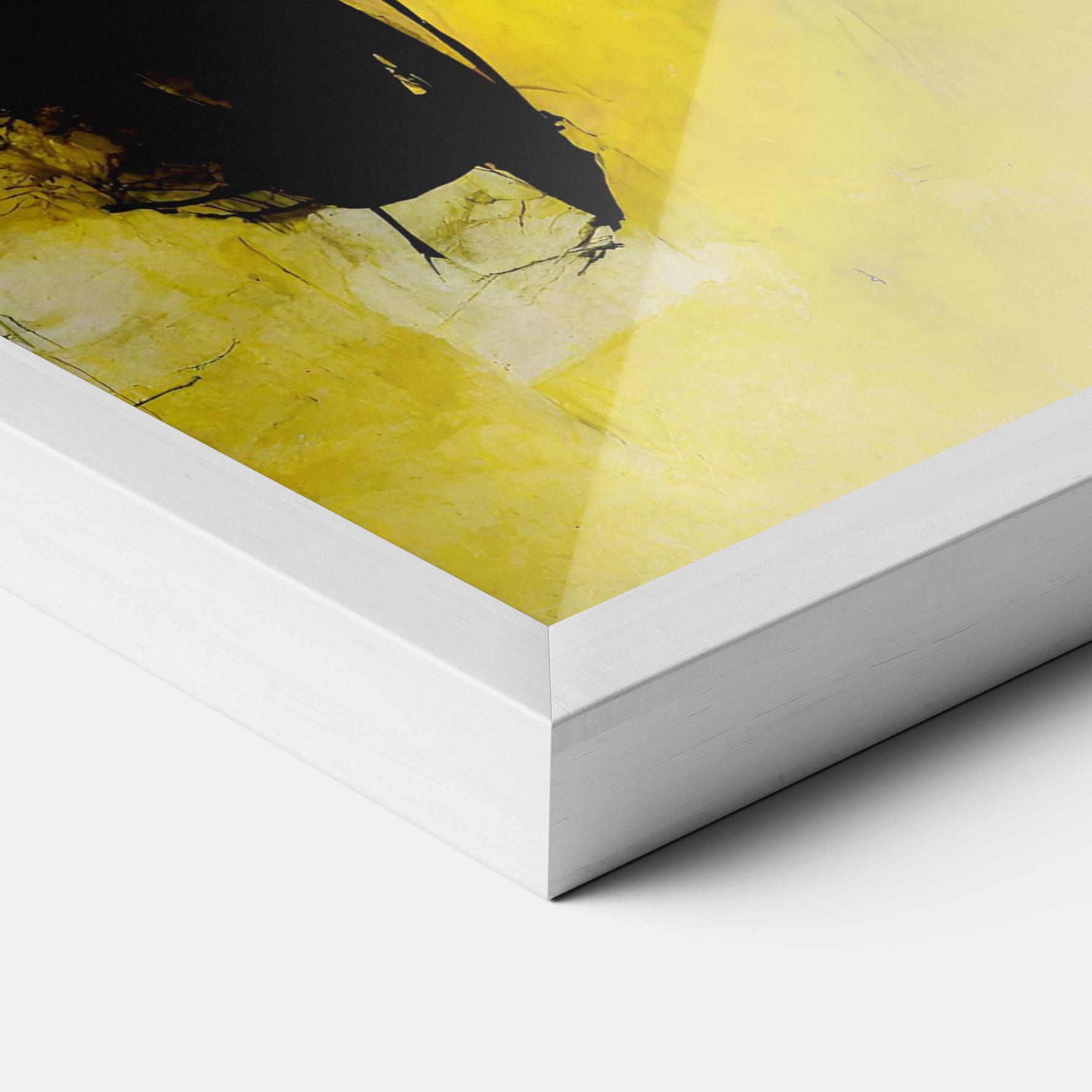 Gerahmte Poster Abstract Black Yellow mockup 3