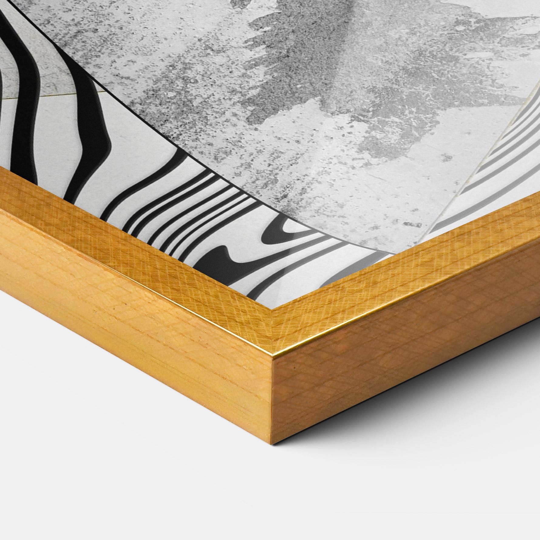 Gerahmte Poster Abstract Black Lines mockup 3