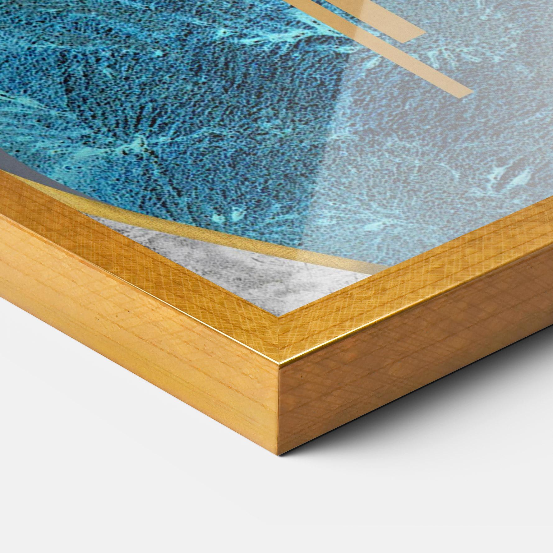 Gerahmte Poster Abstract Blue Face mockup 3