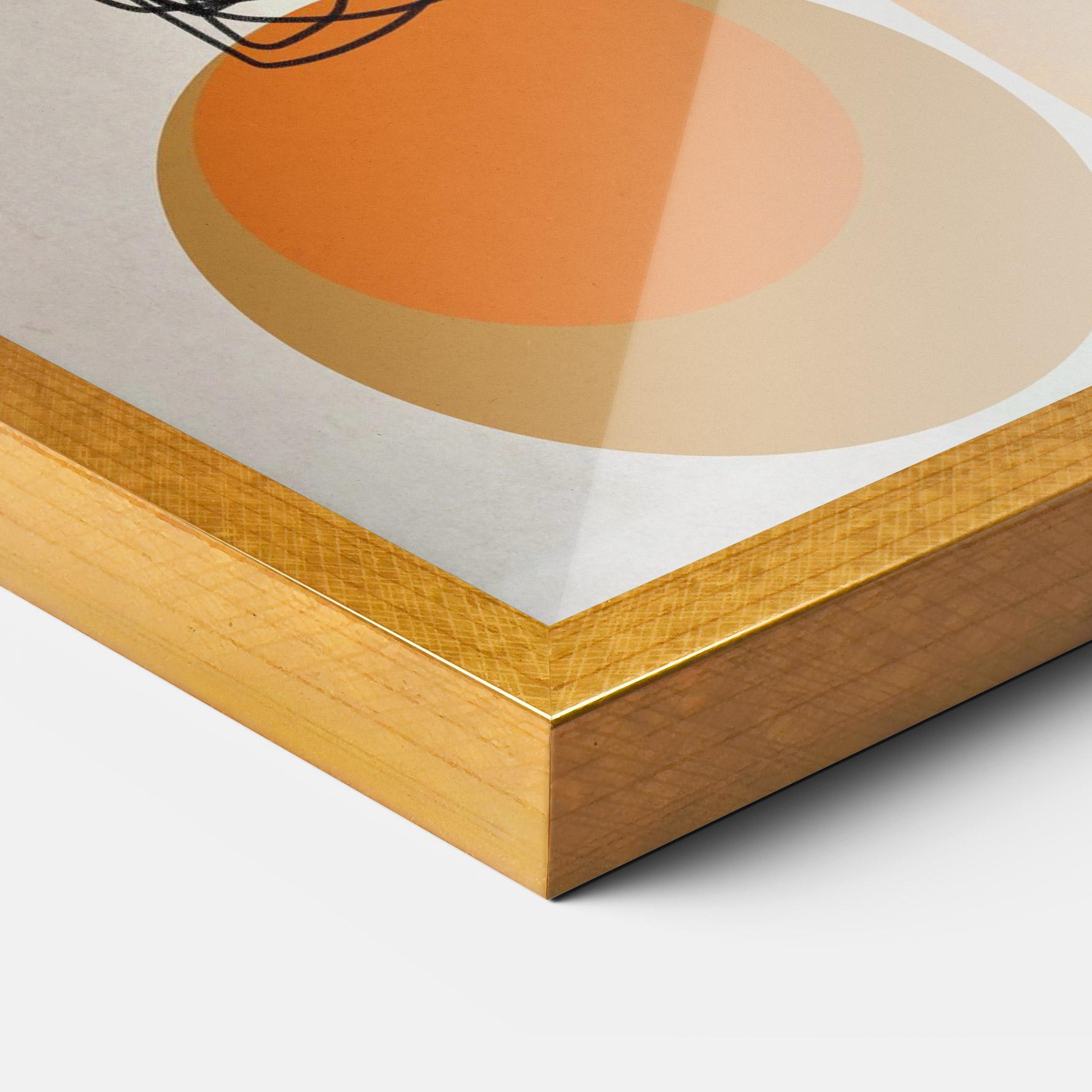 Gerahmte Poster Abstract Orange Face mockup 3