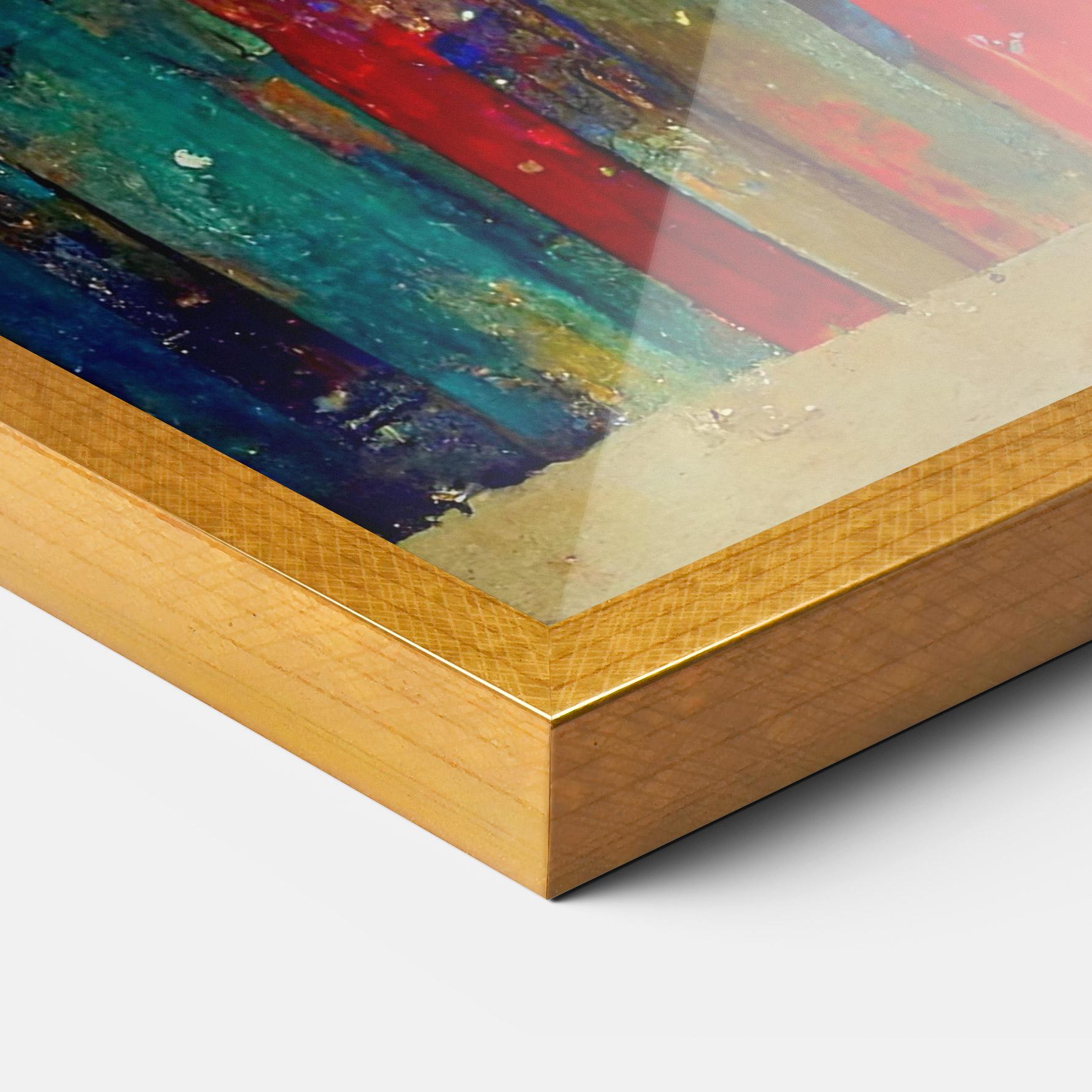 Gerahmte Poster Black Lines On Yellow Light mockup 3