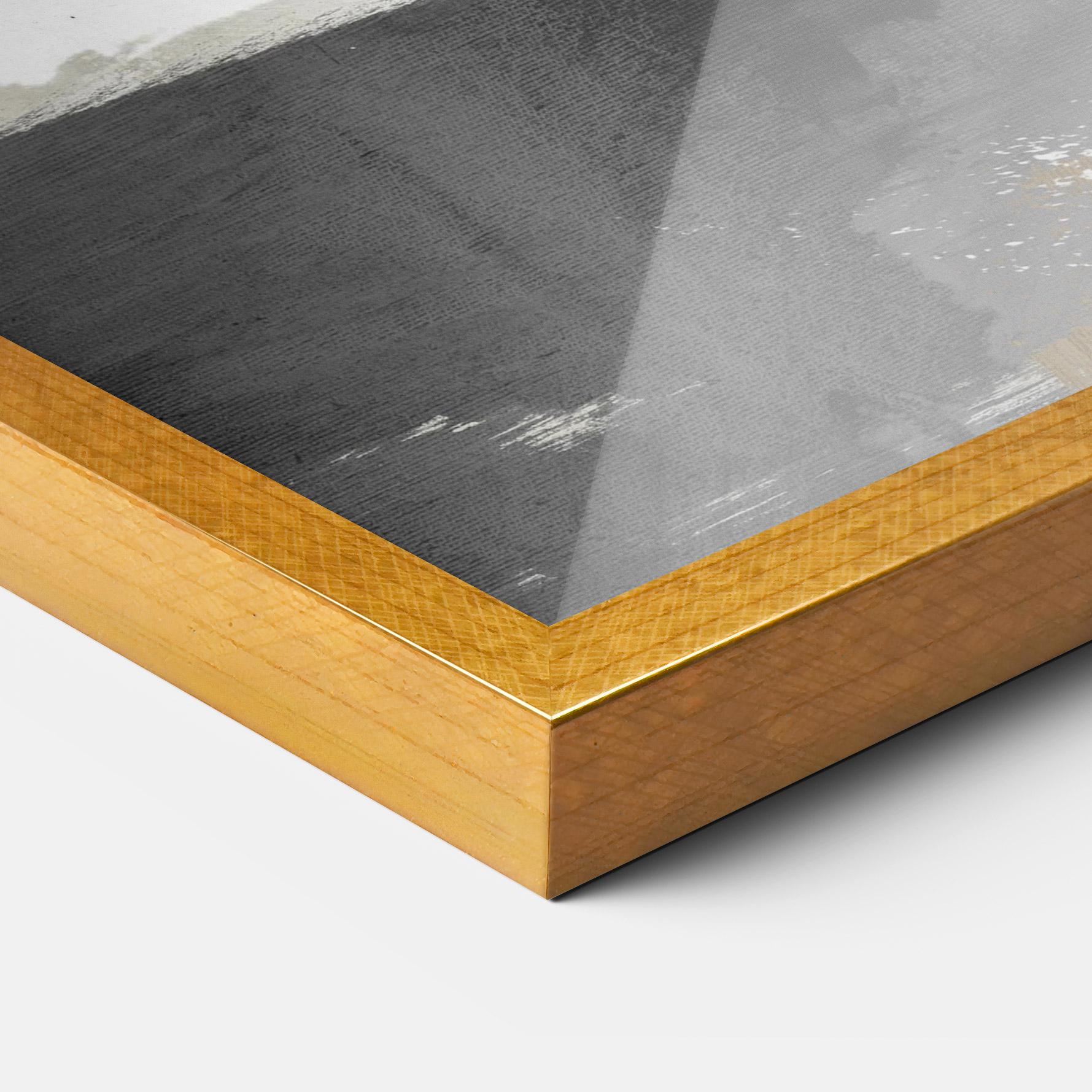 Gerahmte Poster Chaotic Golden Painting mockup 3