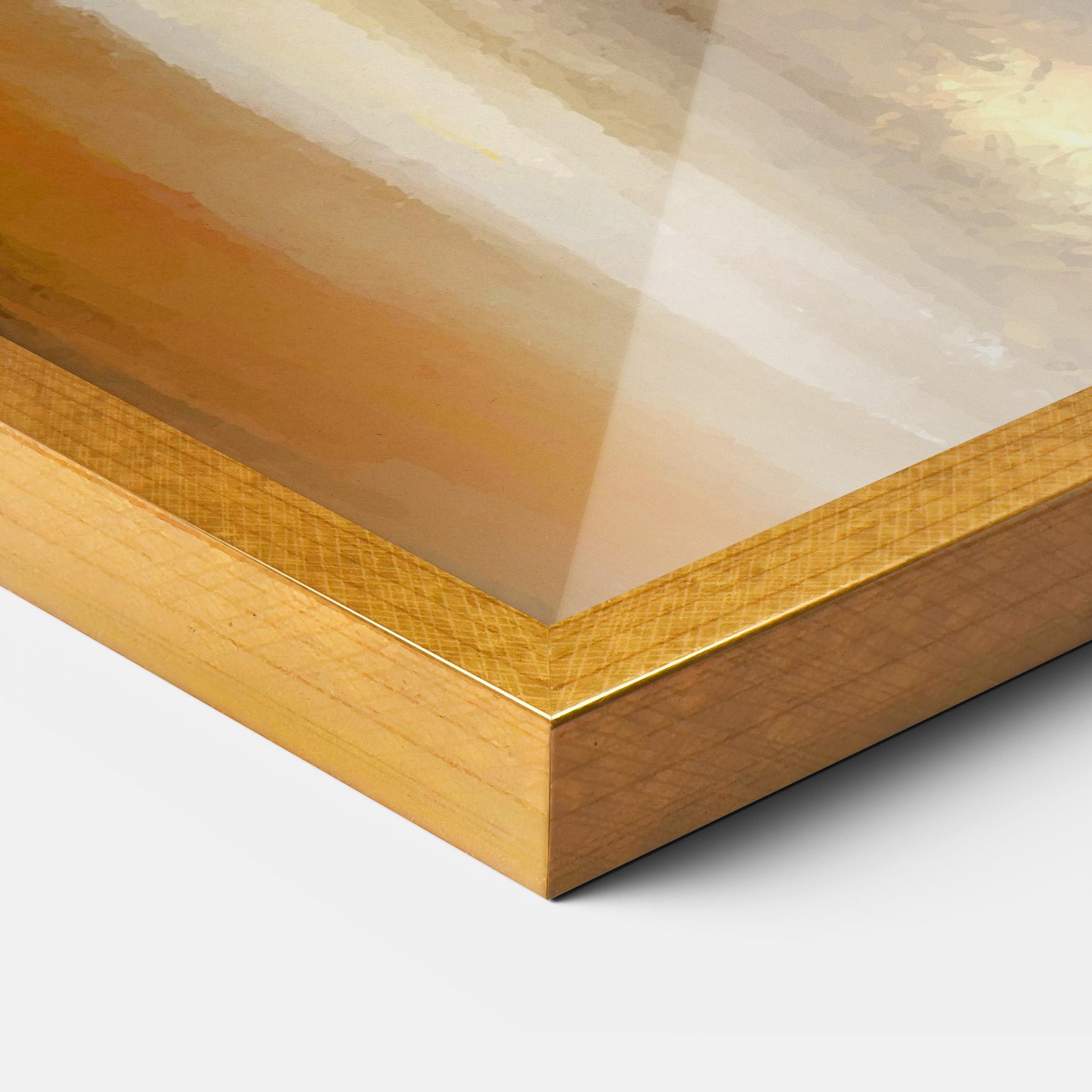 Gerahmte Poster Golden Brown Art mockup 3