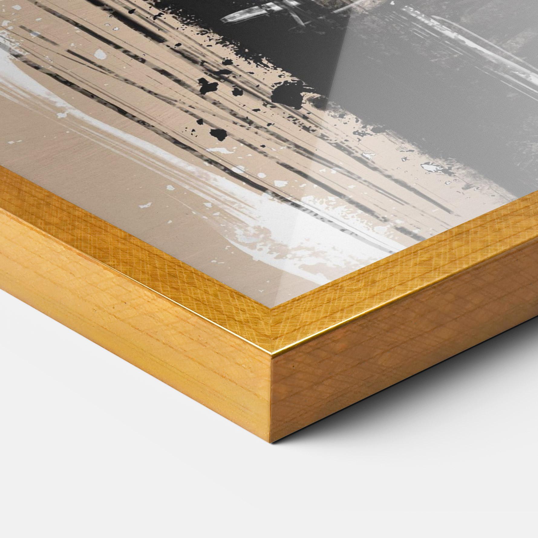 Gerahmte Poster Modern Oil Painting With White mockup 3