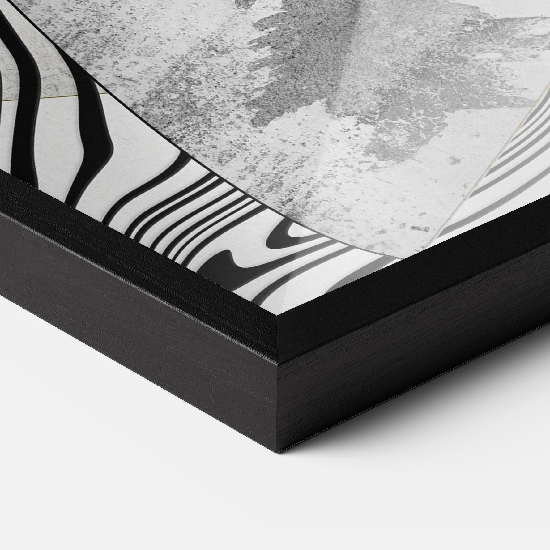 Gerahmte Poster Abstract Black Lines mockup 3