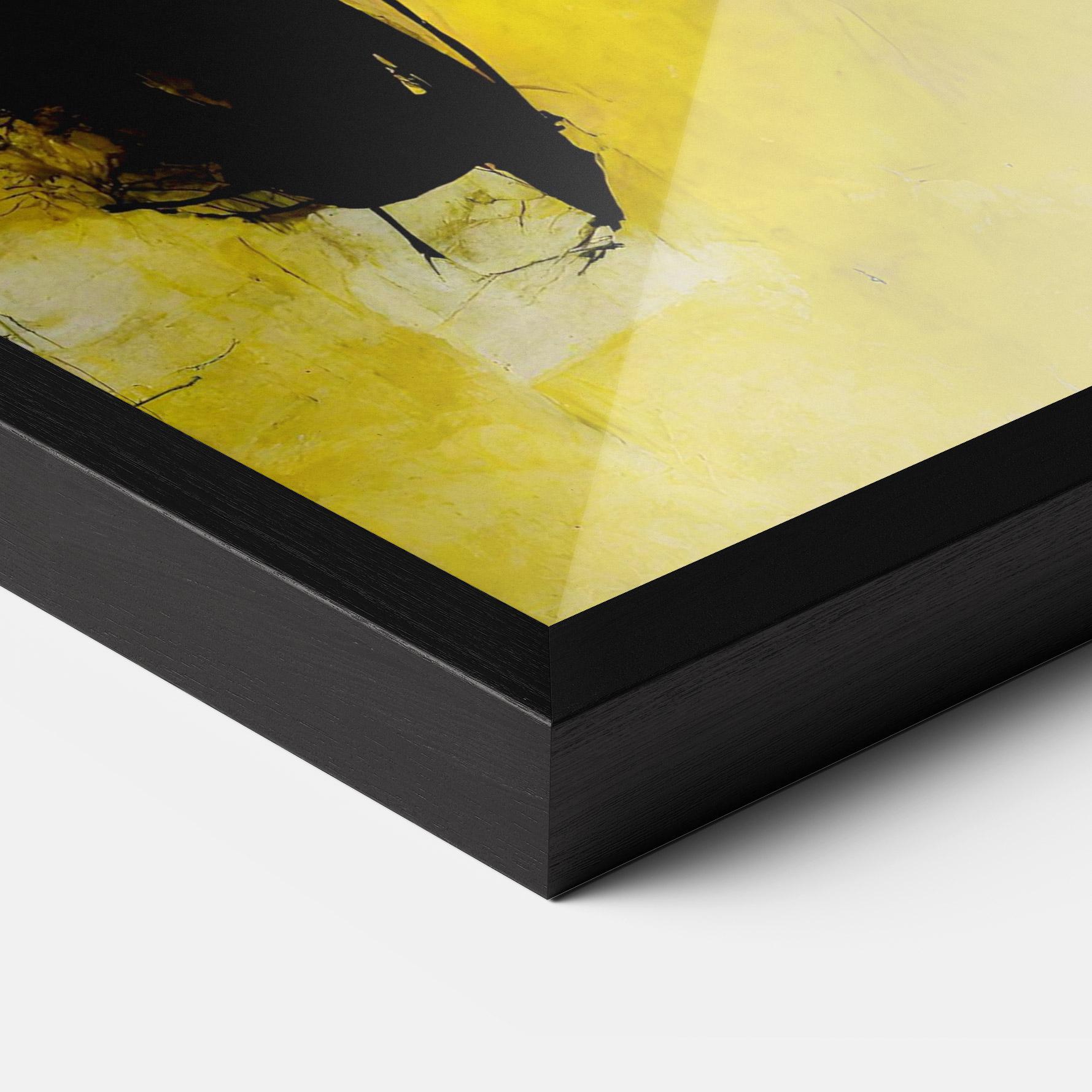 Gerahmte Poster Abstract Black Yellow mockup 3