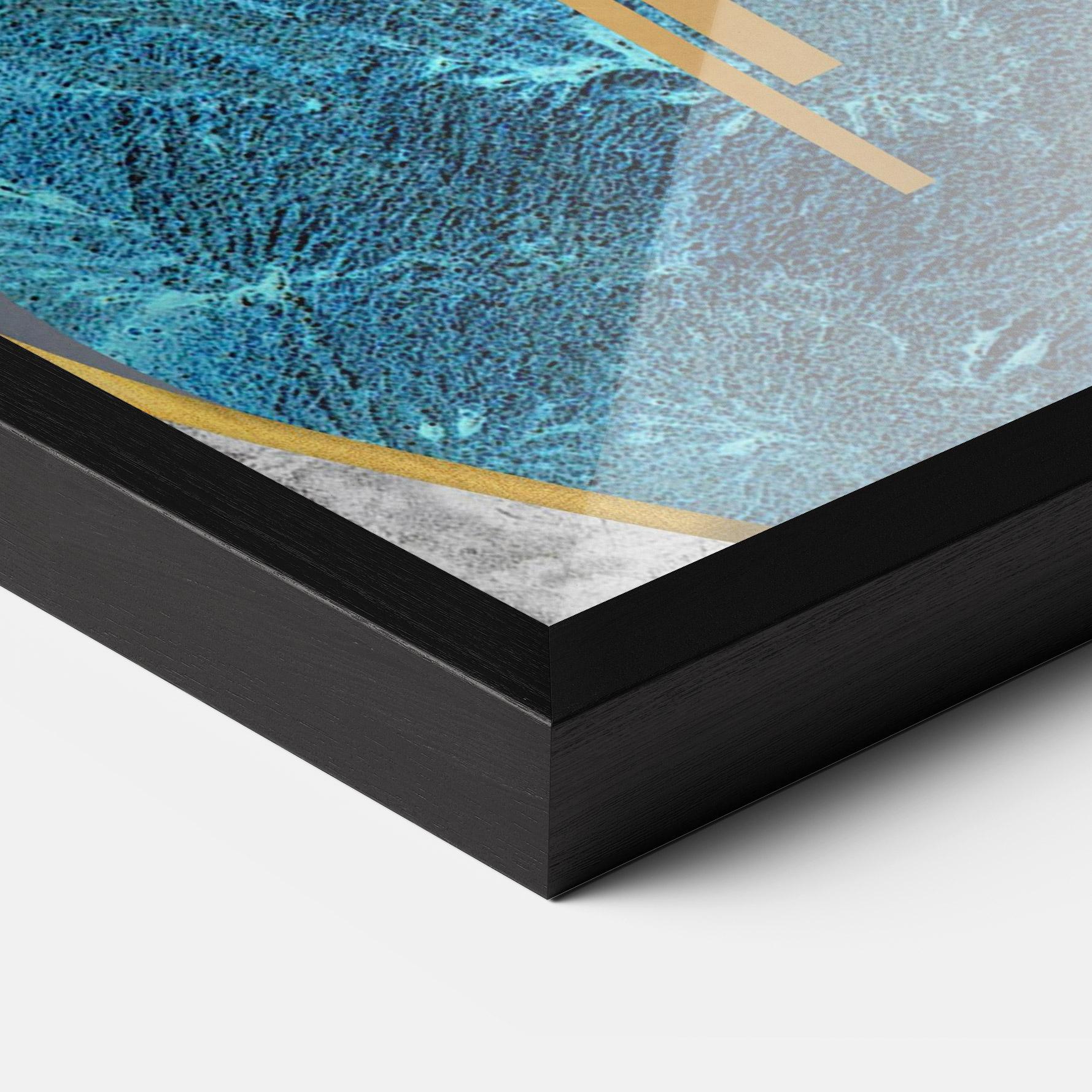 Gerahmte Poster Abstract Blue Face mockup 3