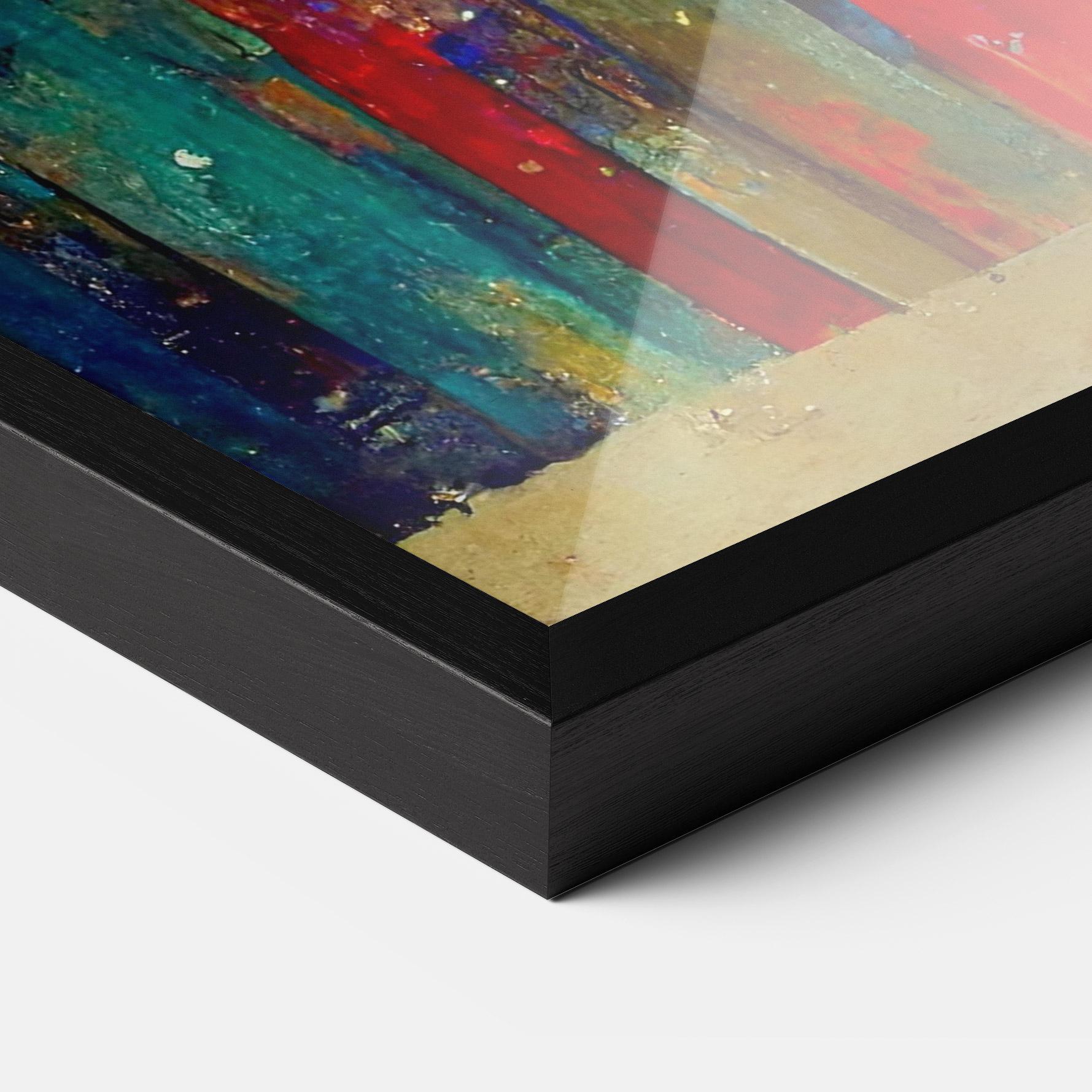 Gerahmte Poster Black Lines On Yellow Light mockup 3