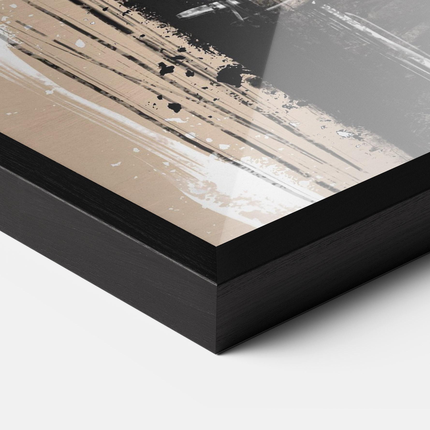 Gerahmte Poster Modern Oil Painting With White mockup 3