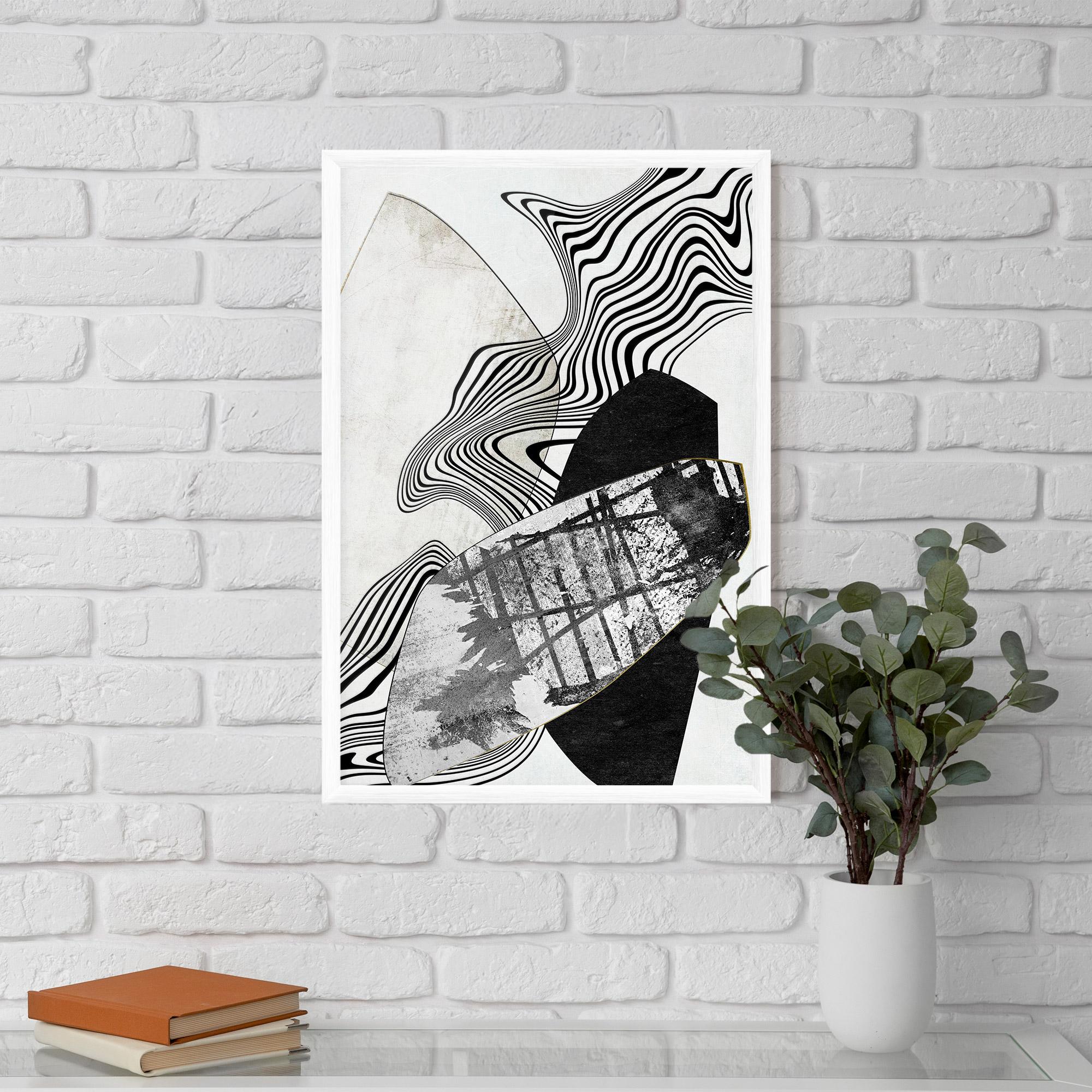 Gerahmte Poster Abstract Black Lines mockup 5
