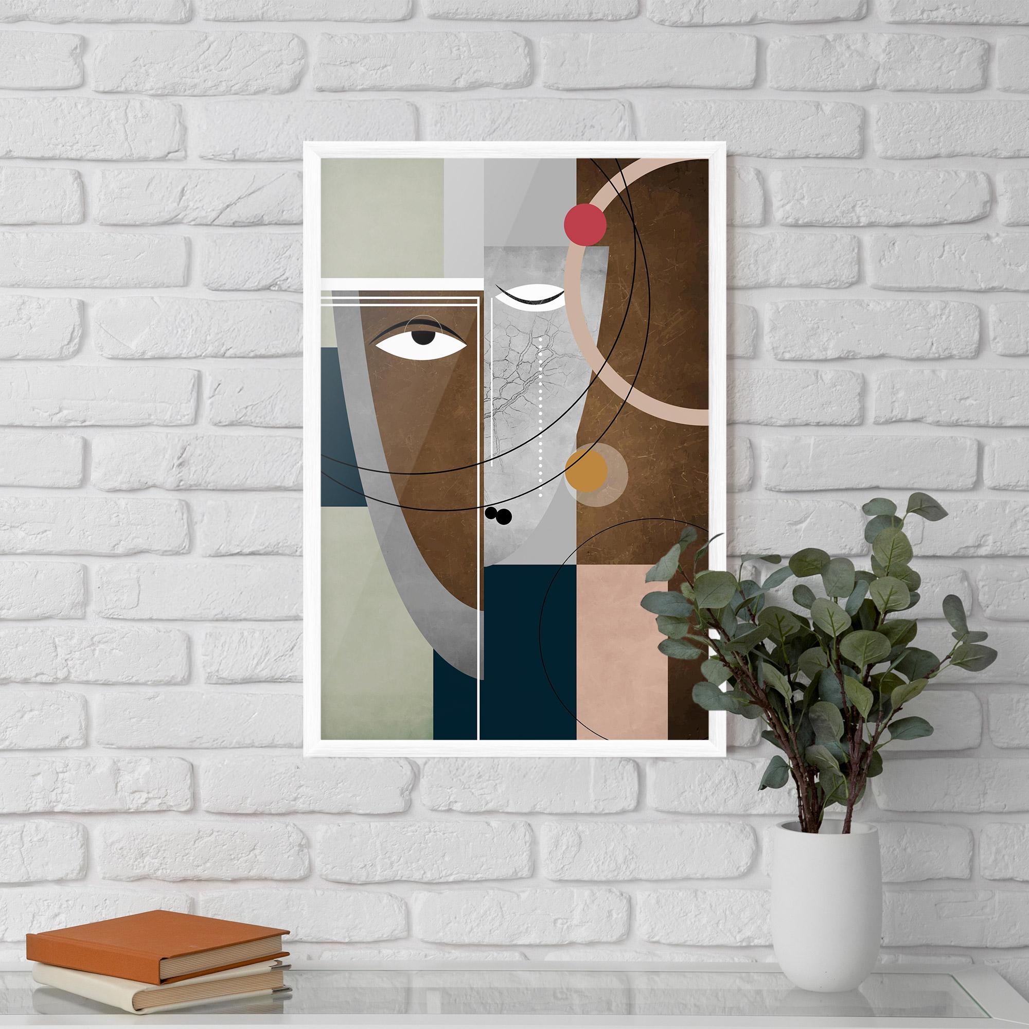 Gerahmte Poster Abstract Brown Face mockup 5