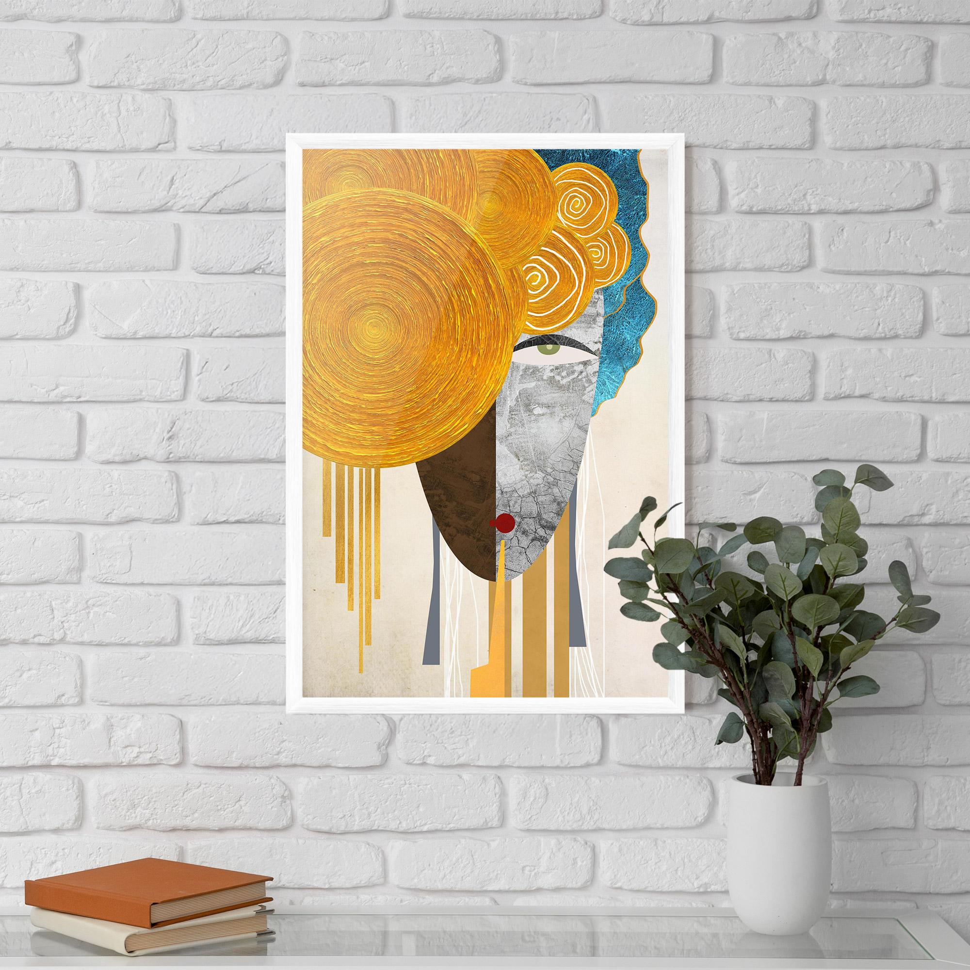 Gerahmte Poster Abstract Grey Face 1 mockup 5