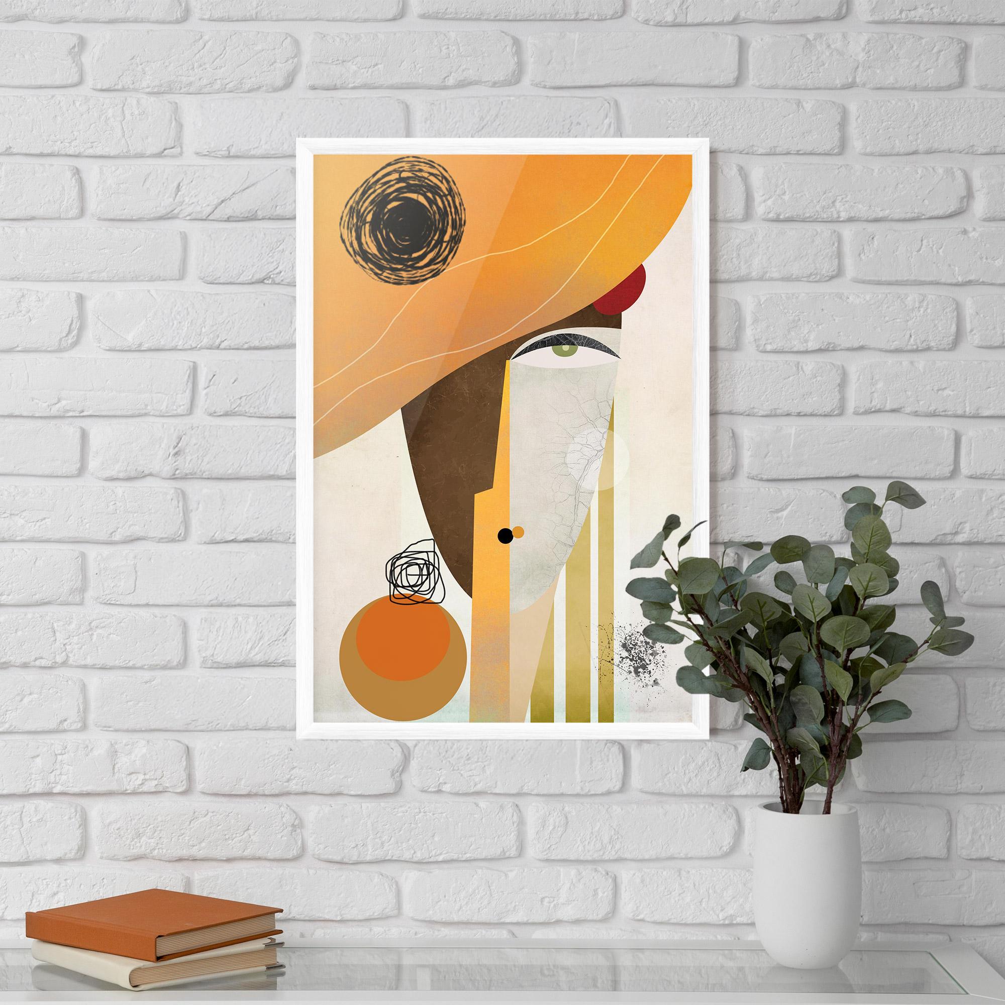 Gerahmte Poster Abstract Orange Face mockup 5