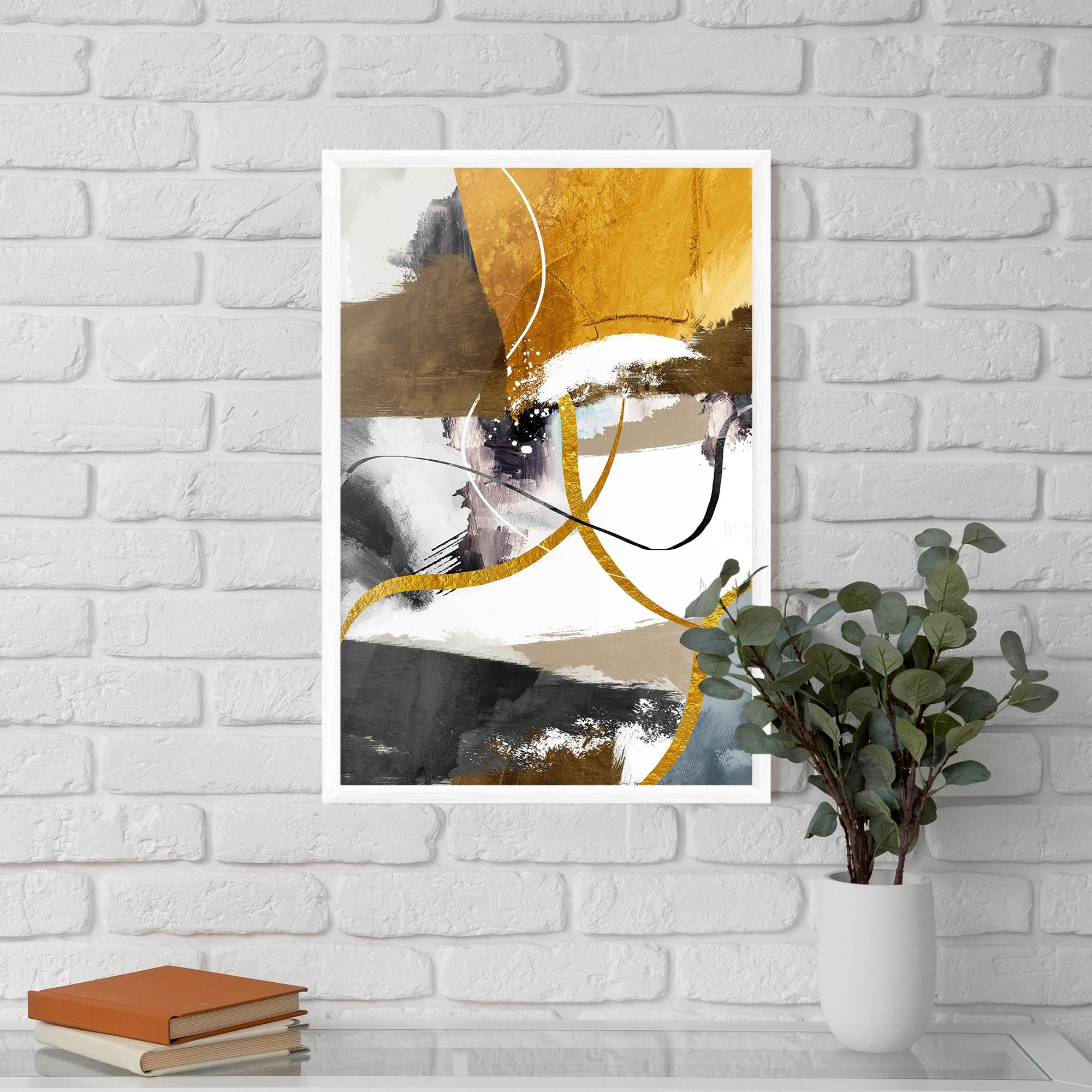 Gerahmte Poster Chaotic Golden Painting mockup 5